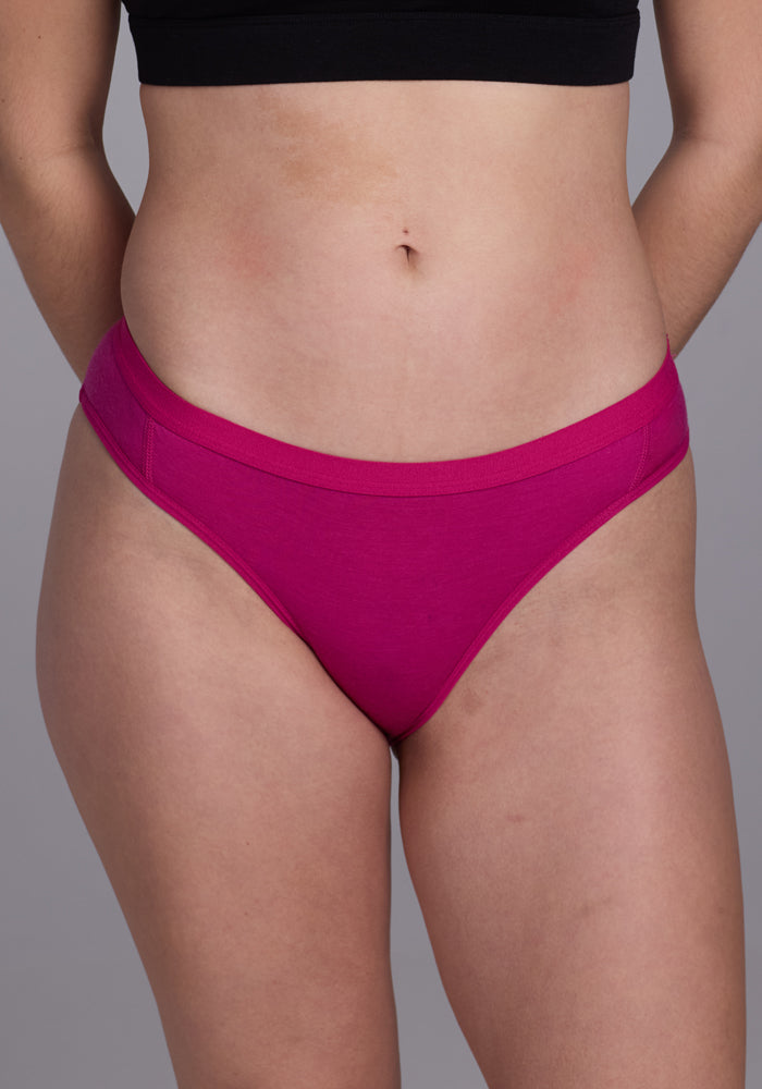 Roxie Bikini Underwear for Women - Soft Comfortable Berry Punch Color - Perfect for Beach, Pool, Vacation & Summer Outfits