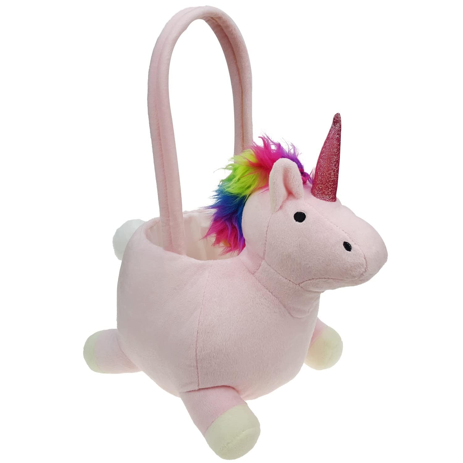 DearSun Pink Unicorn Easter Basket for Kids - Easter Egg Hunt Basket, Party Decorations, Candy Storage & Gift Holder - Perfect for Easter Celebrations, Birthday Parties & Spring Decor (Pink)