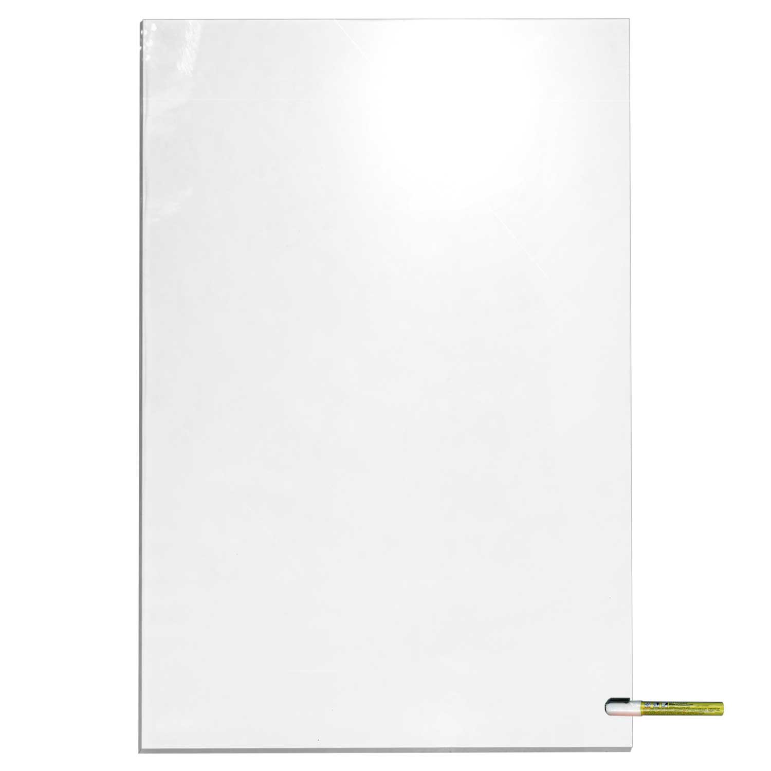 Cohas 24x36 Inch Acrylic Chalkboard with Liquid Chalk Marker - Whiteboard for Kitchen, Office & Classroom - Includes 1 Clear Board & White Marker - Perfect for Menus, Notes & Creative Writing