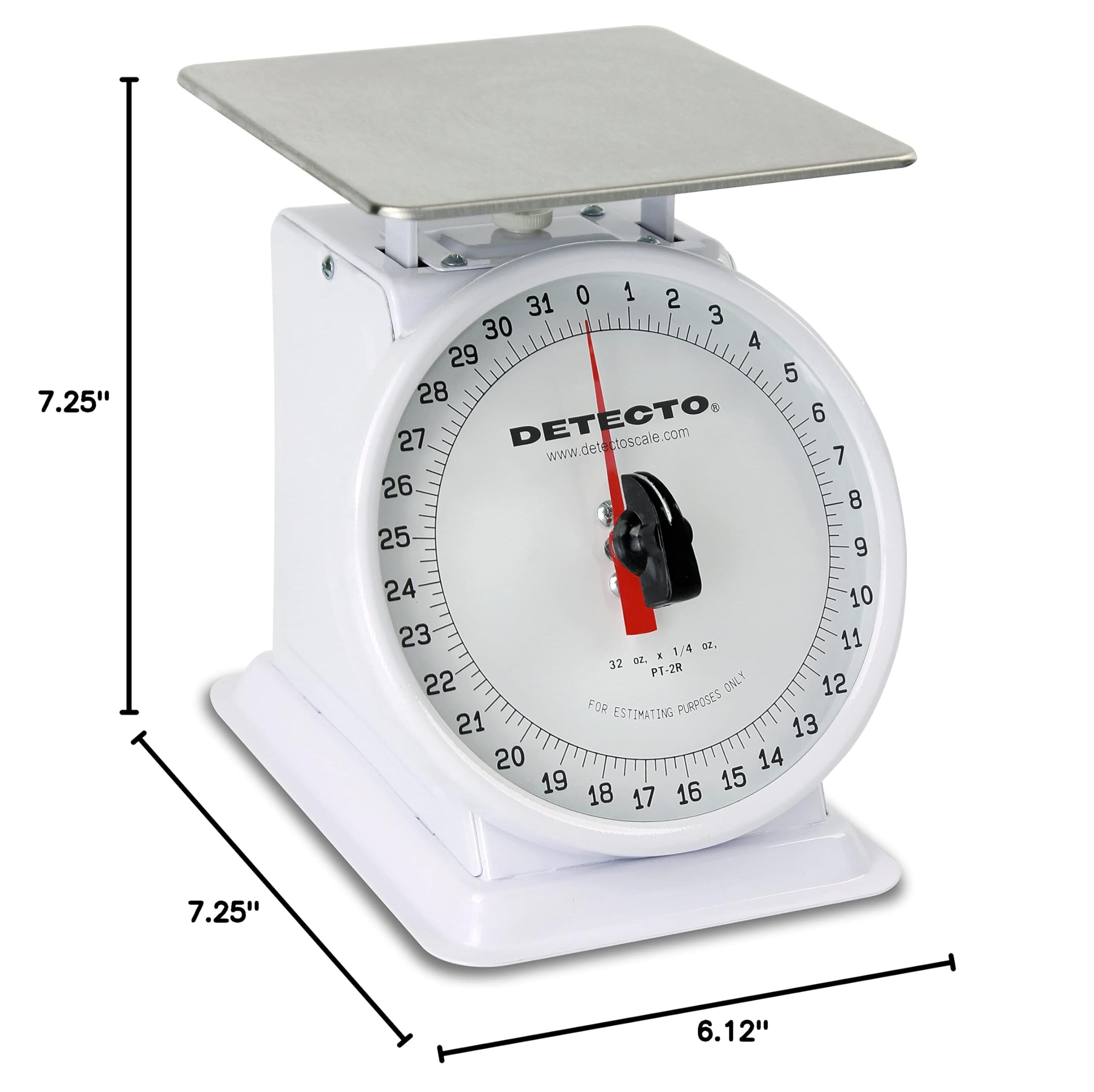 Detecto 32 Oz Enamel Finish Rotating Dial Portion Scale - Perfect for Kitchen, Bakery, and Portion Control in Restaurants