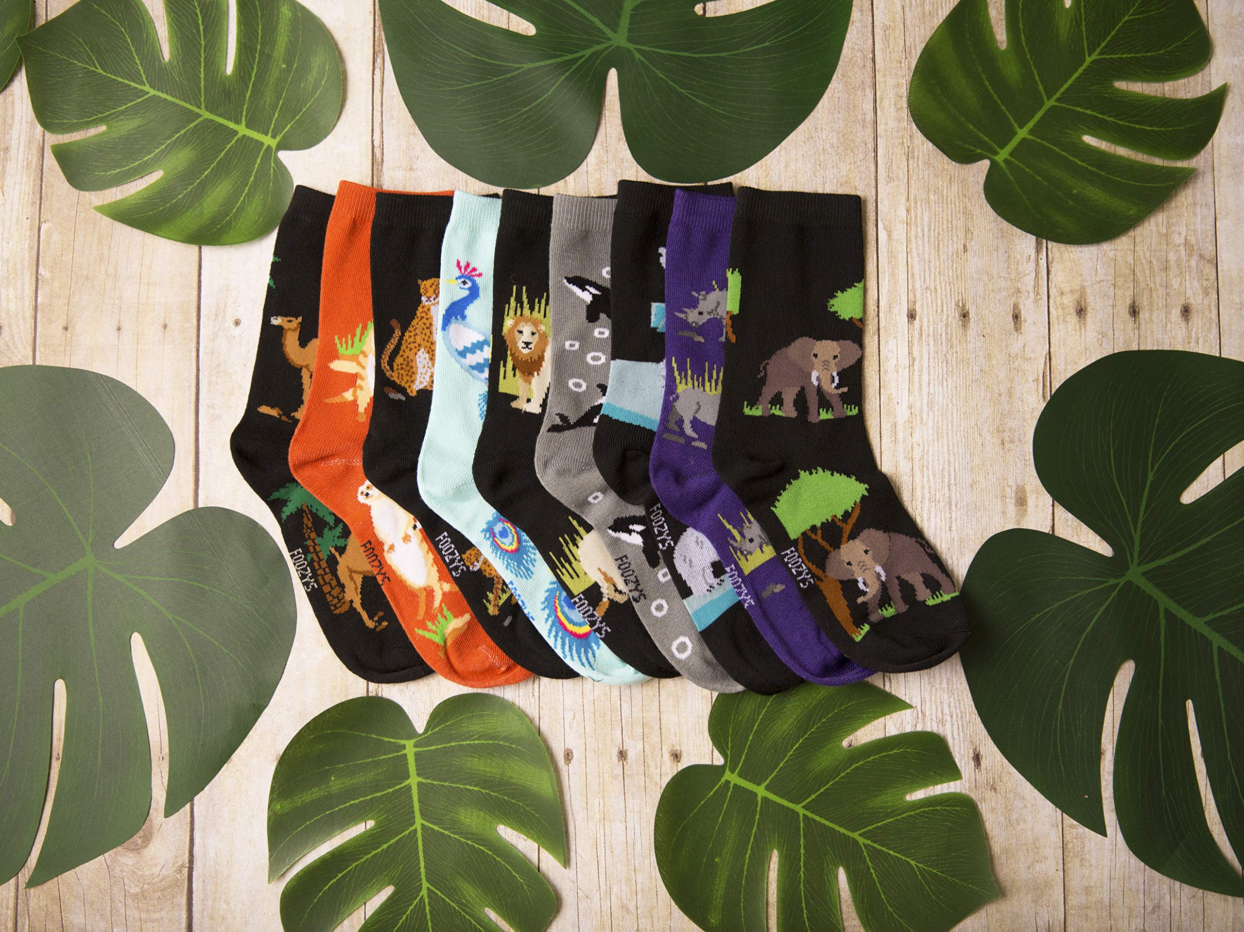 Foozys Women's Crew Socks - Black Bear Zoo Animal Novelty Socks (2-Pair Pack) | Soft Cotton Casual Socks for Women | Perfect for Gifts, Zoo Visits & Everyday Wear