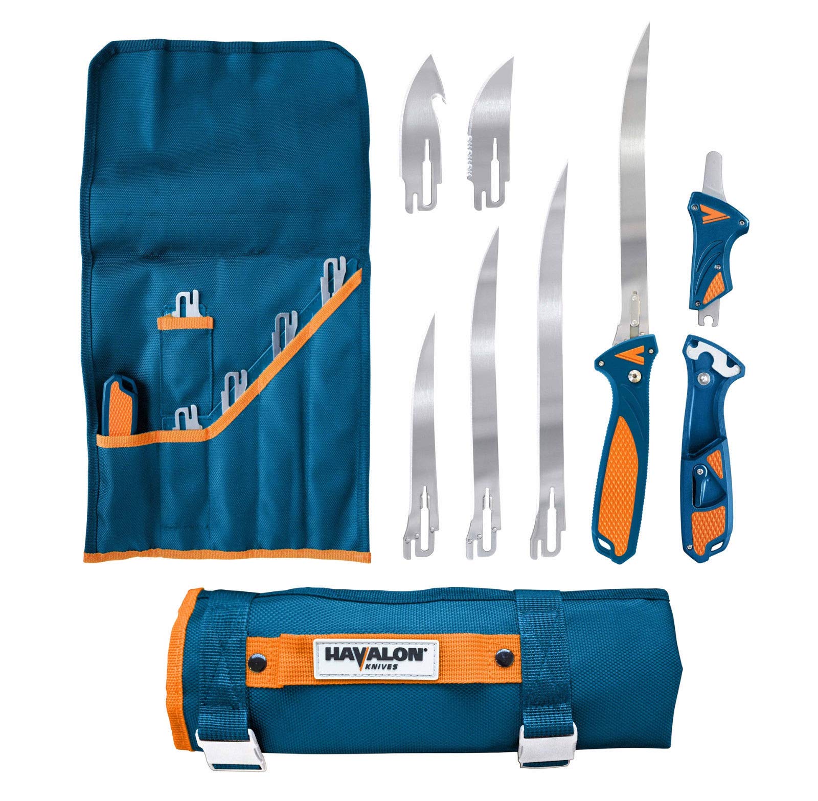 Havalon Talon Fish Fillet Knife Kit - 4-Blade Blue XTC-TF for Professional Fish Cleaning & Processing | Ideal for Fishing, Hunting, Camping & Outdoor Adventures