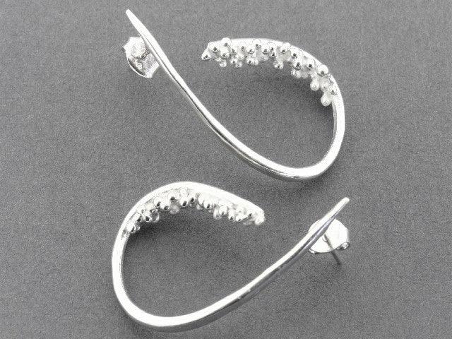 Elegant Silver Beaded Teardrop Earrings for Women - Perfect for Parties, Weddings & Special Occasions