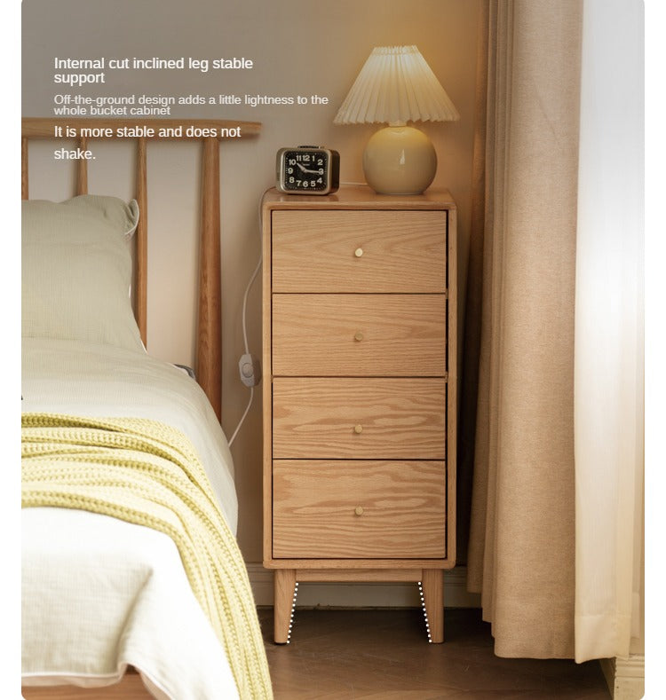 Solid Oak & Beech Wood Chest of Drawers - 5-Drawer Storage Cabinet with Multi-Functional Design for Bedroom, Living Room, and Office Organization