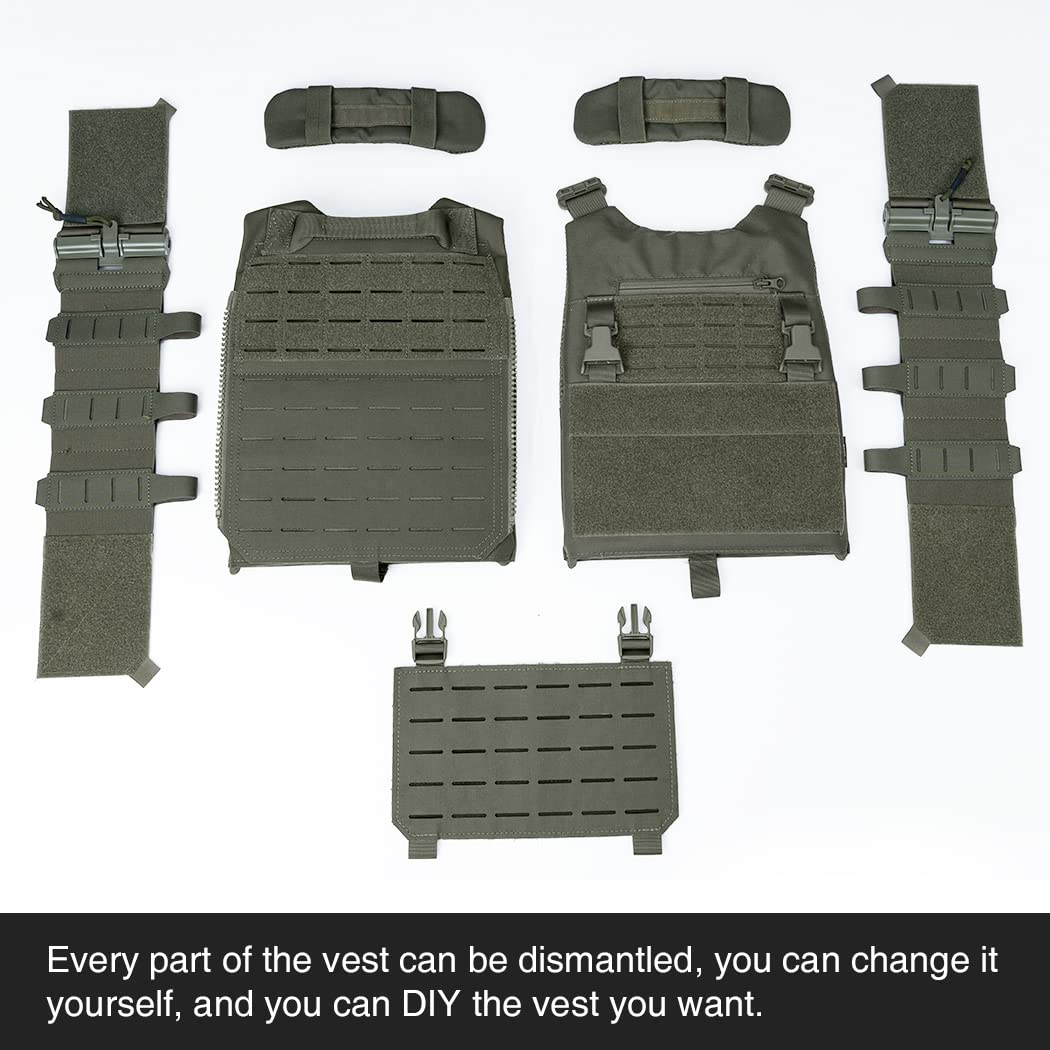 IDOGEAR Tactical Combat Vest for Hunting, Airsoft & Outdoor Training - Ranger Green - Durable Military Gear for Adventure & Survival Scenarios