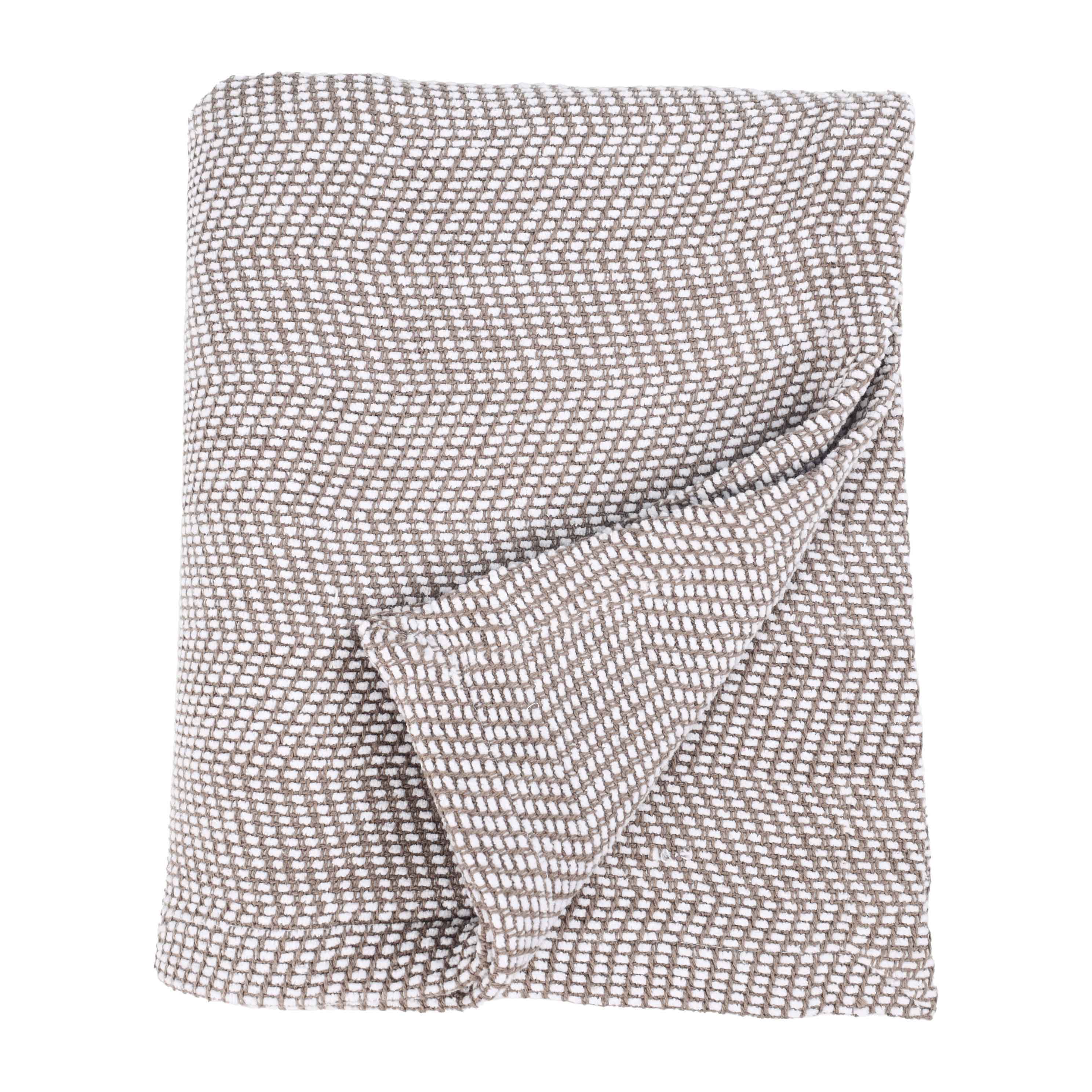 Soft Maya Chenille Herringbone Cotton Blanket - Medium Weight Throw for Bed, Sofa & Couch - Cozy Home Decor & Gift Idea