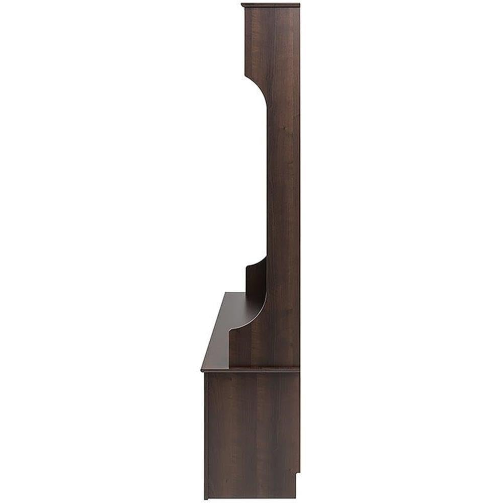 Prepac Brown Hall Tree Entryway Storage Cabinet - 24 Shoe Cubbies & 6 Double Coat Hooks - 15.5