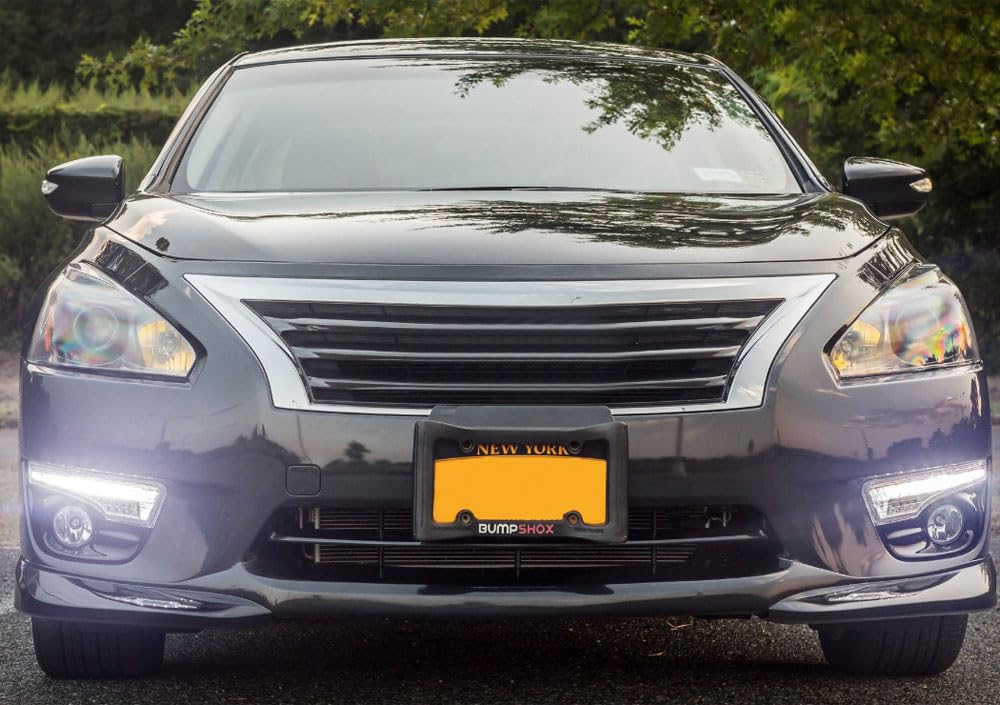 iJDMTOY LED Daytime Running Lights Assembly for 2013-2015 Nissan Altima Sedan - High Power DRL with 10 Xenon White & 10 Amber Yellow LEDs - Perfect Fit Replacement - Enhance Visibility & Safety for Daily Commute & Night Driving