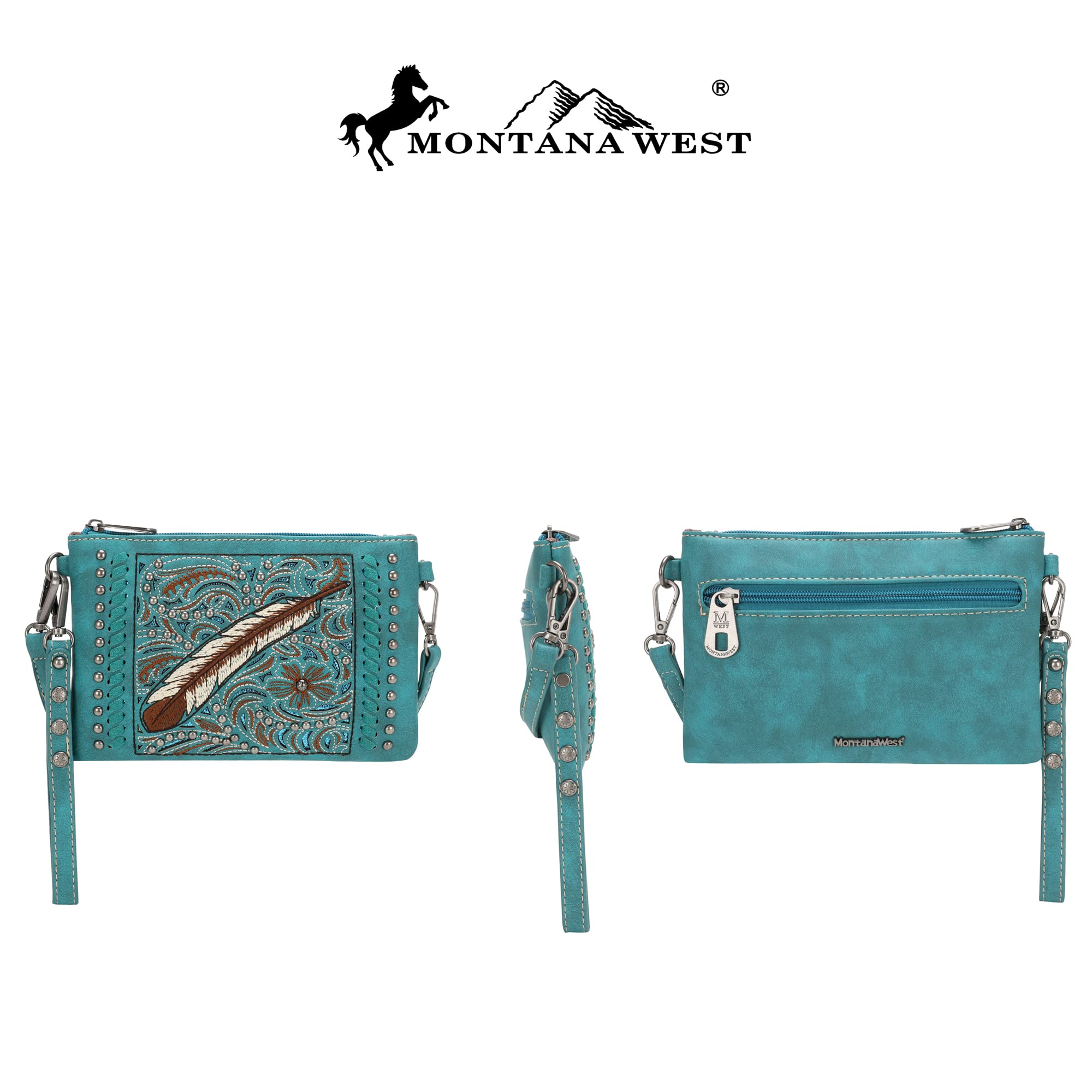 Montana West Women's Crossbody Bag - Western Style Leather Clutch Purse with Detachable Strap | Perfect for Daily Use, Travel & Country Music Festivals
