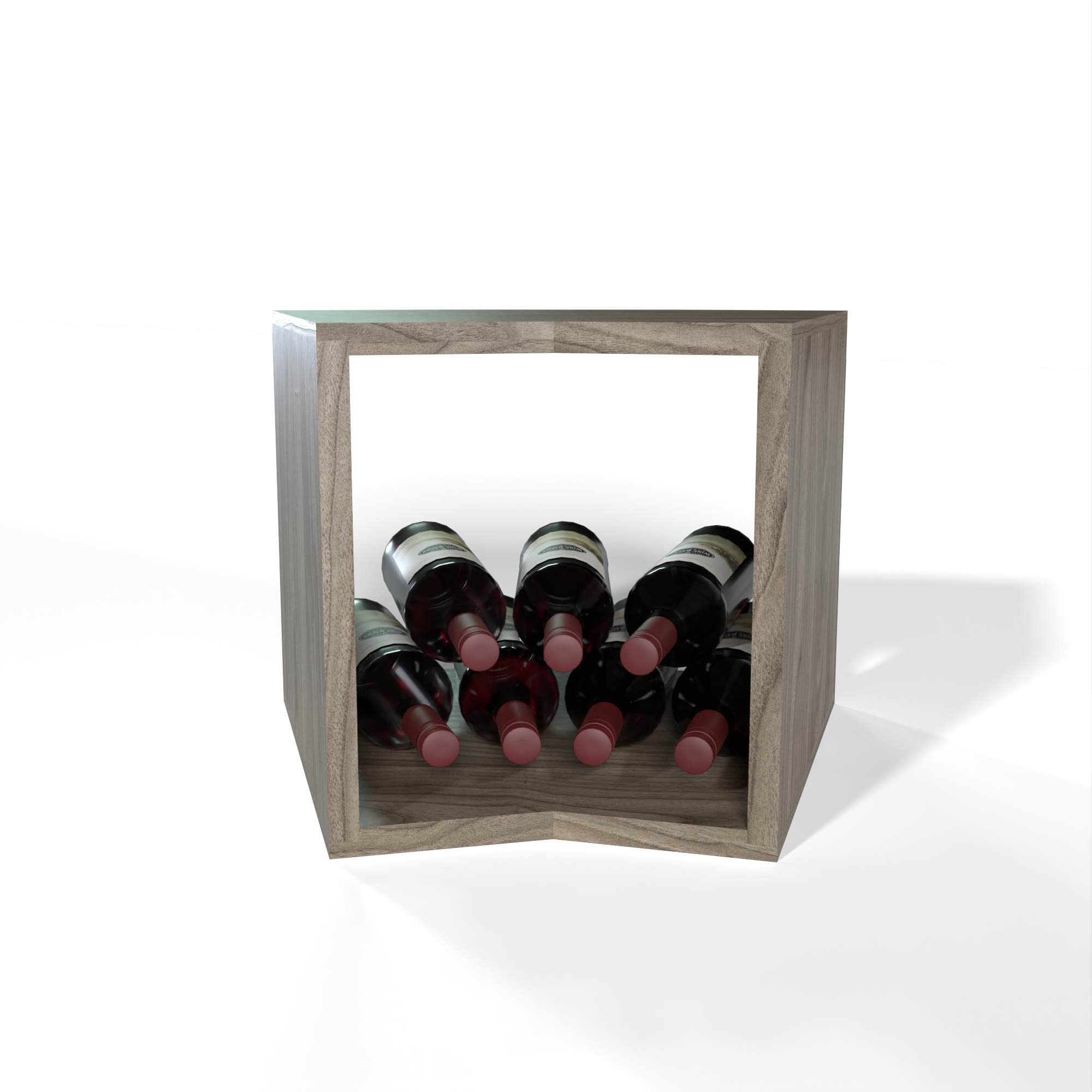 GrandCellar™ 12-Bottle Full Depth Corner Wine Rack - 2 Column Wooden Wine Storage Bin for Home Cellars & Wine Enthusiasts | Perfect for Kitchen, Dining Room, or Basement Wine Organization