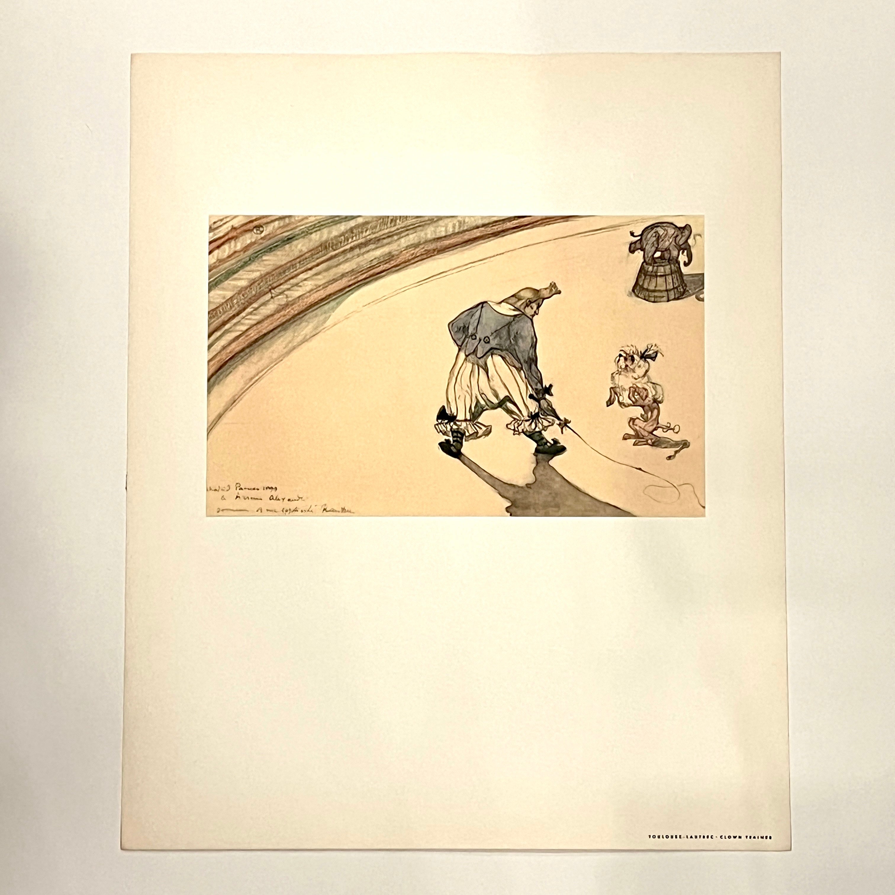 Vintage Clown Trainer Circus Art Print - Henri de Toulouse-Lautrec Inspired Drawing - Fine Wall Decor for Home, Office & Circus-Themed Parties