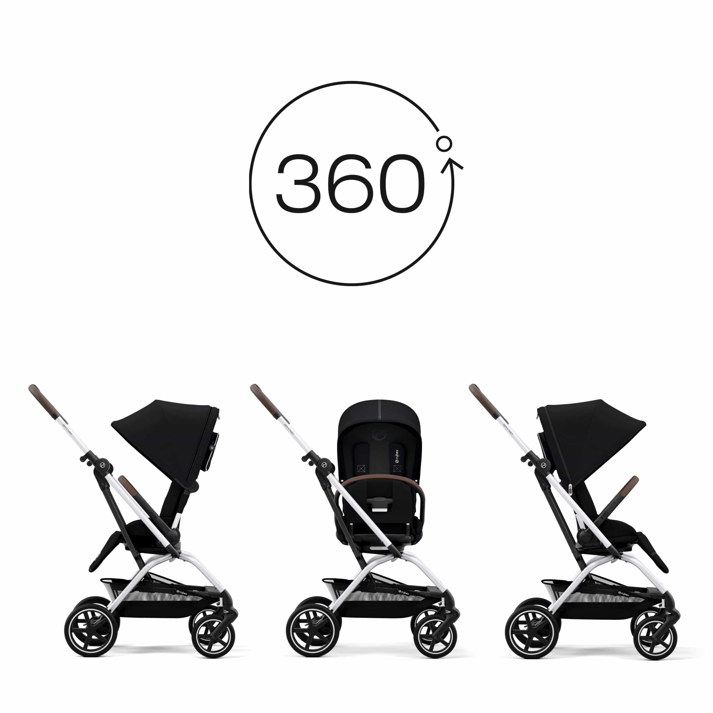 Cybex Eezy S Twist +2 V2 Lightweight Compact Stroller - 360° Rotating Seat for Easy Maneuvering | Perfect for Travel, Shopping & City Walks