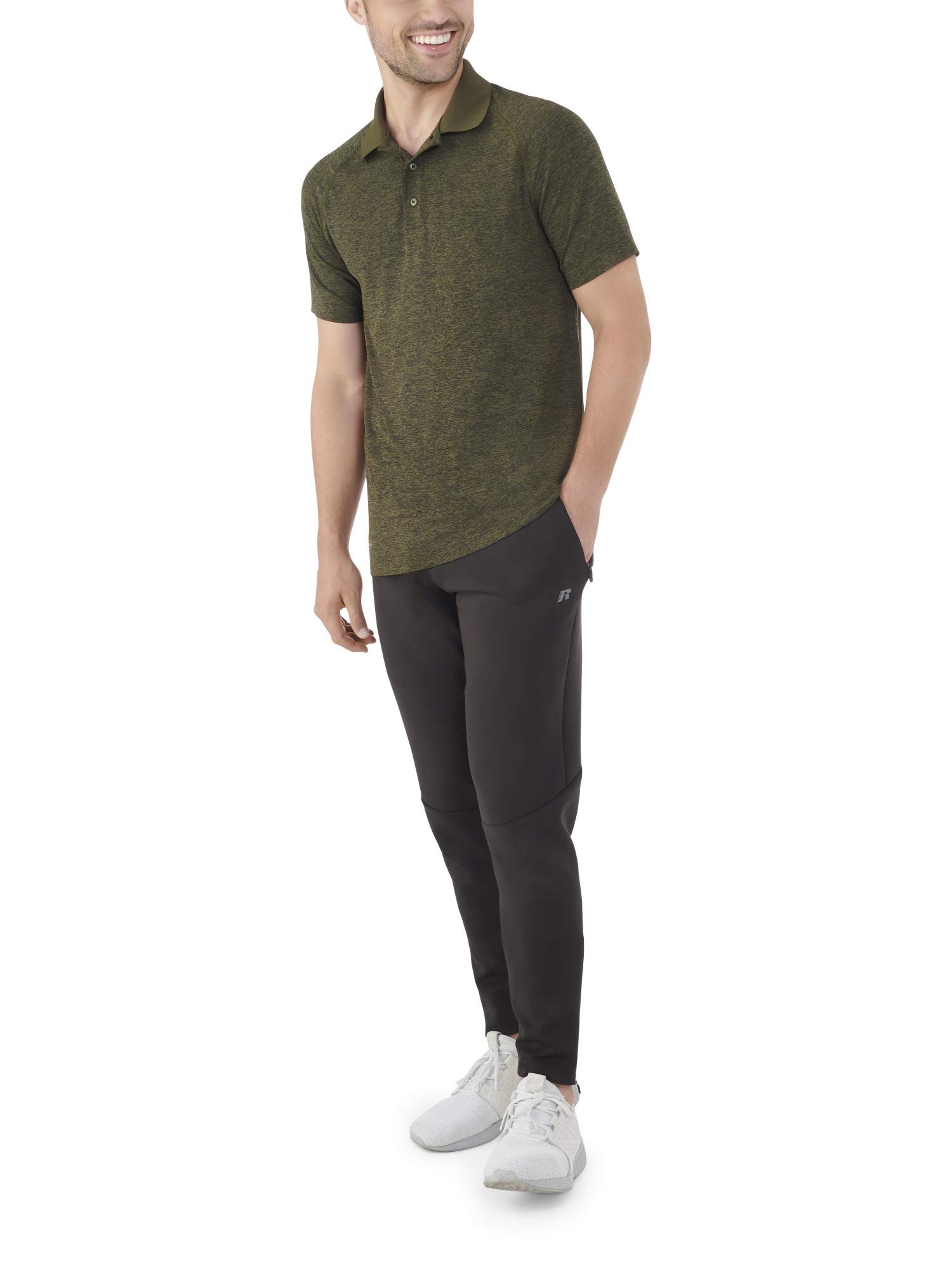 Men's Moisture-Wicking Active Performance Short-Sleeve Seamless Polo Shirt - Gym, Golf & Casual Wear