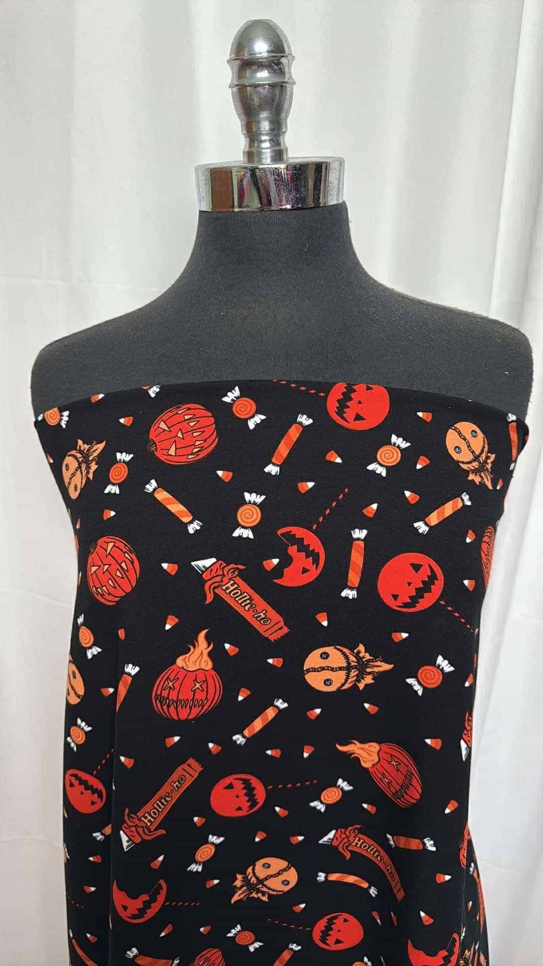 Halloween Trick or Treat Cotton Spandex Fabric - 2 Yard Cut for Costumes, DIY Crafts & Home Decor