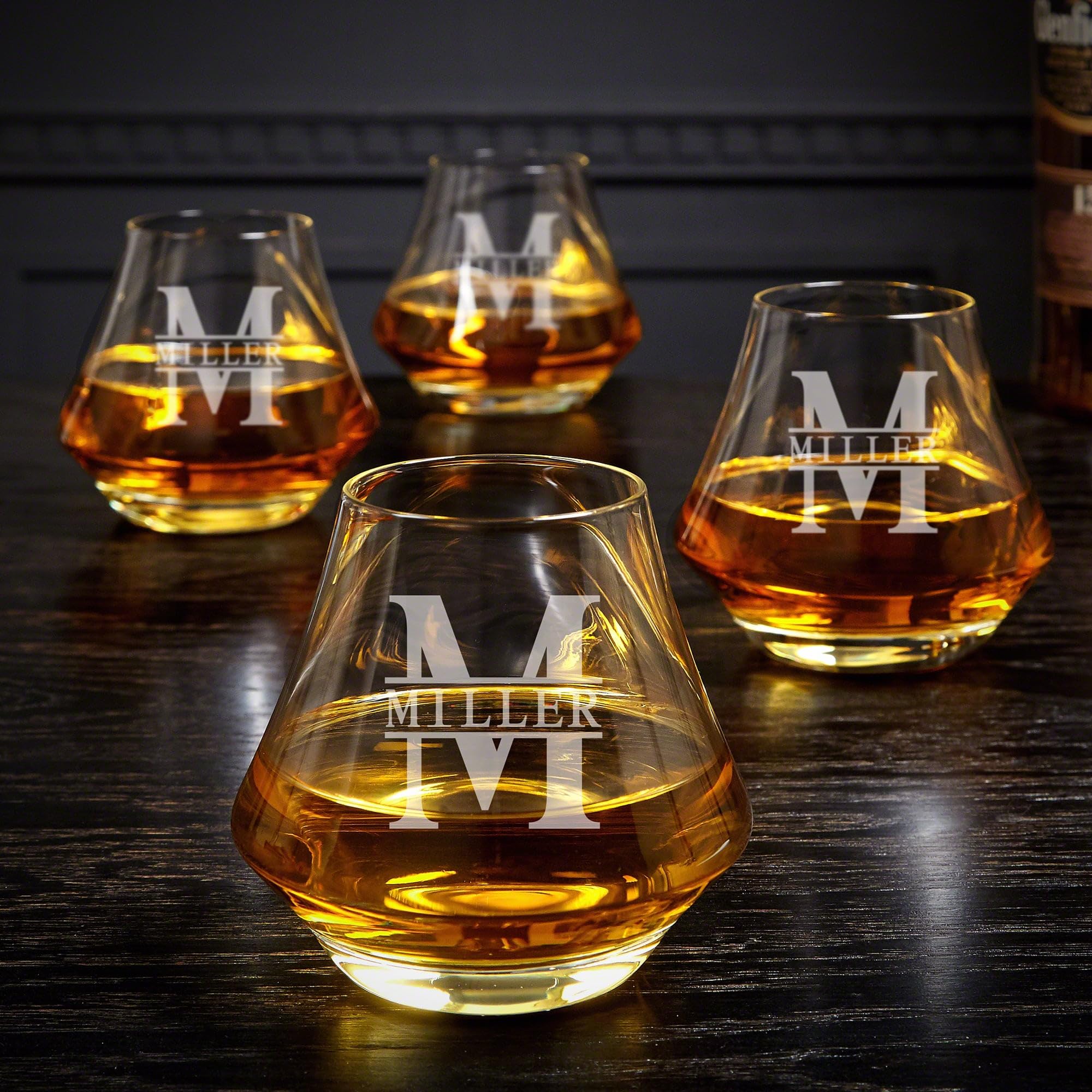 Personalized Engraved DiMera Brandy Glass Set - Premium Crystal Whiskey Tumbler for Home Bar, Wedding Gifts & Anniversary Presents - Ideal for Bourbon, Scotch & Cocktail Drinking