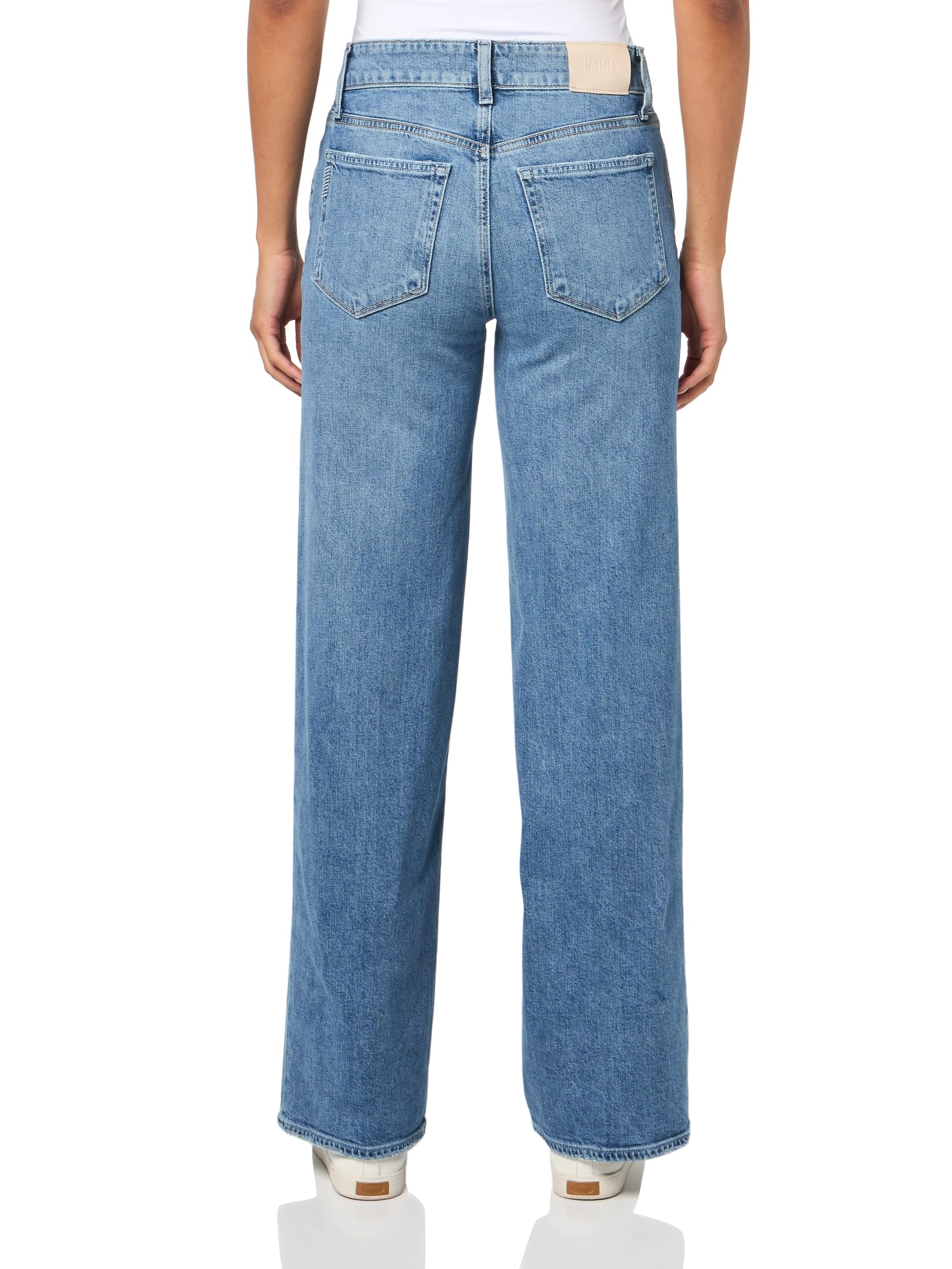 PAIGE Women's Sasha High-Rise Straight Leg Jeans - 32 Inch Inseam, Dark Wash Denim Pants for Casual Wear & Office Outfits