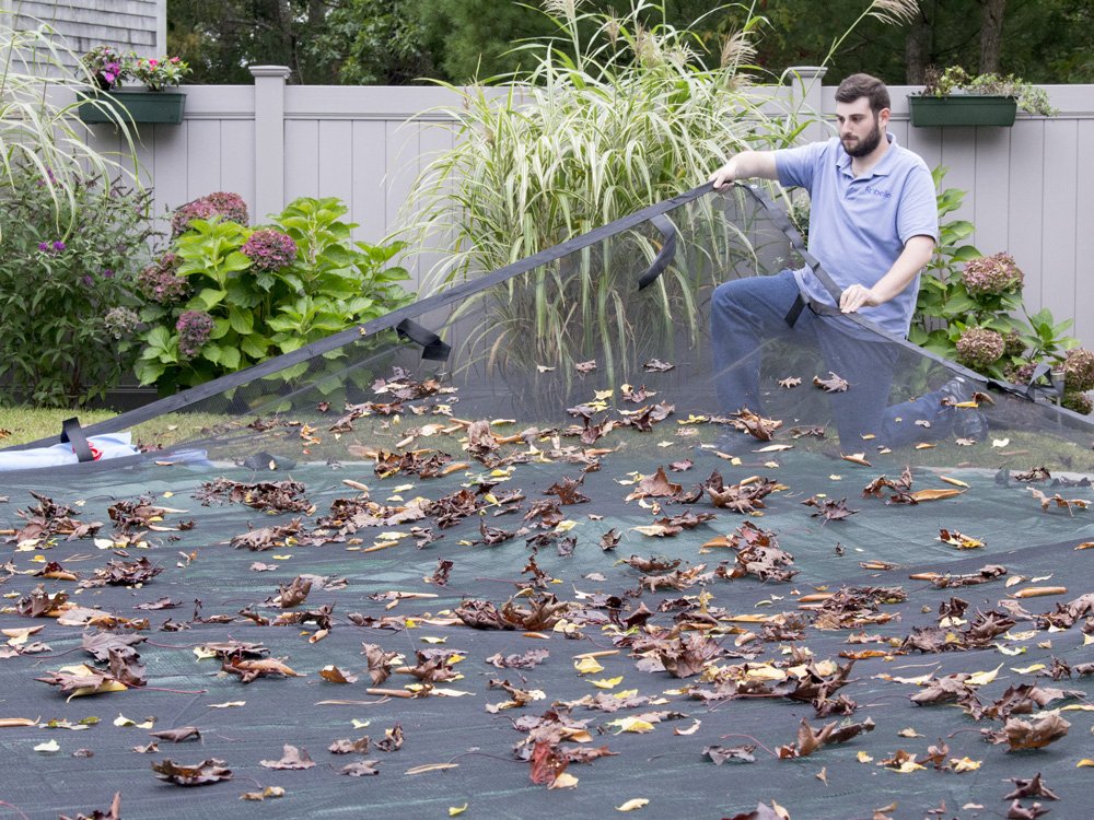 Pool Mate 451636R-PM Premium 16 x 36-Foot Ground Leaf Net for In-Ground Pools - Heavy Duty Skimmer Net with Deep Bag Design for Easy Leaf and Debris Removal - Perfect for Fall Cleanup and Year-Round Pool Maintenance