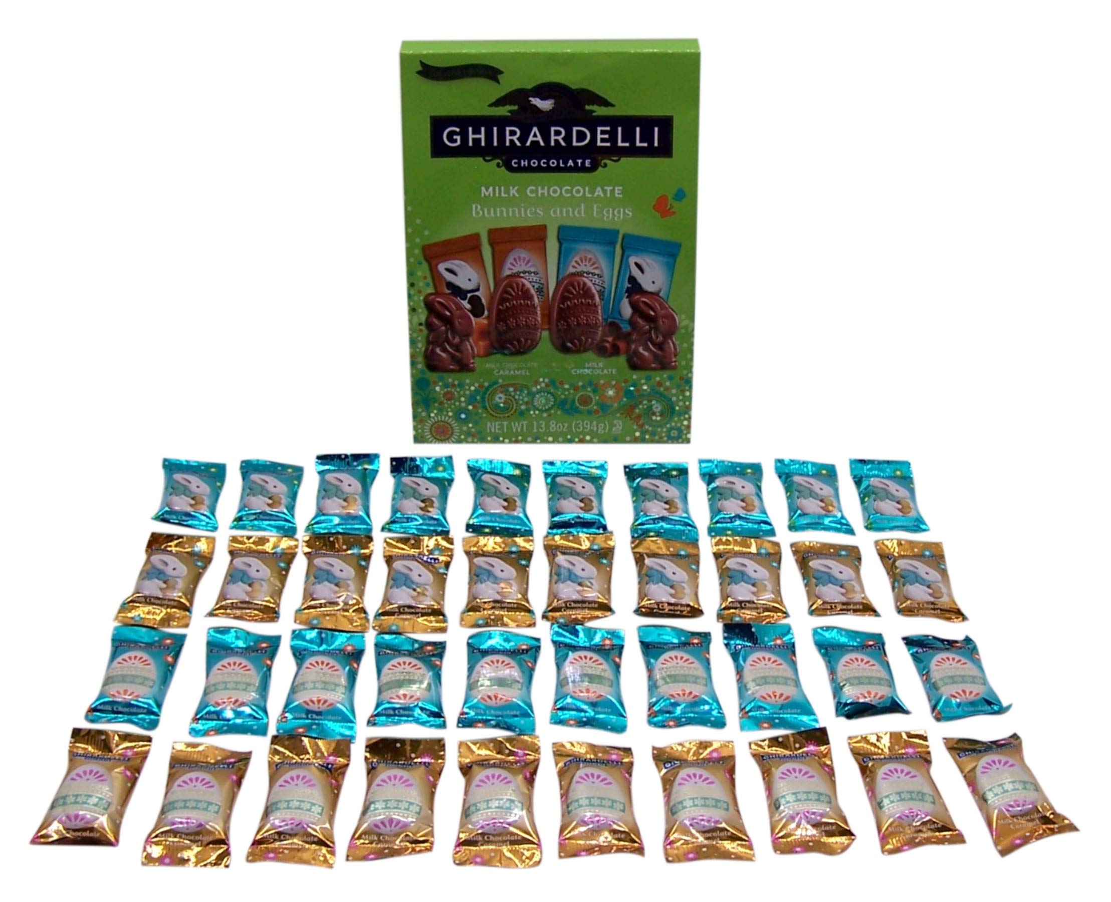 Ghirardelli Milk Chocolate Bunnies & Eggs - Premium Easter Chocolate Gifts for Kids & Adults - Perfect for Easter Baskets, Party Favors & Holiday Treats