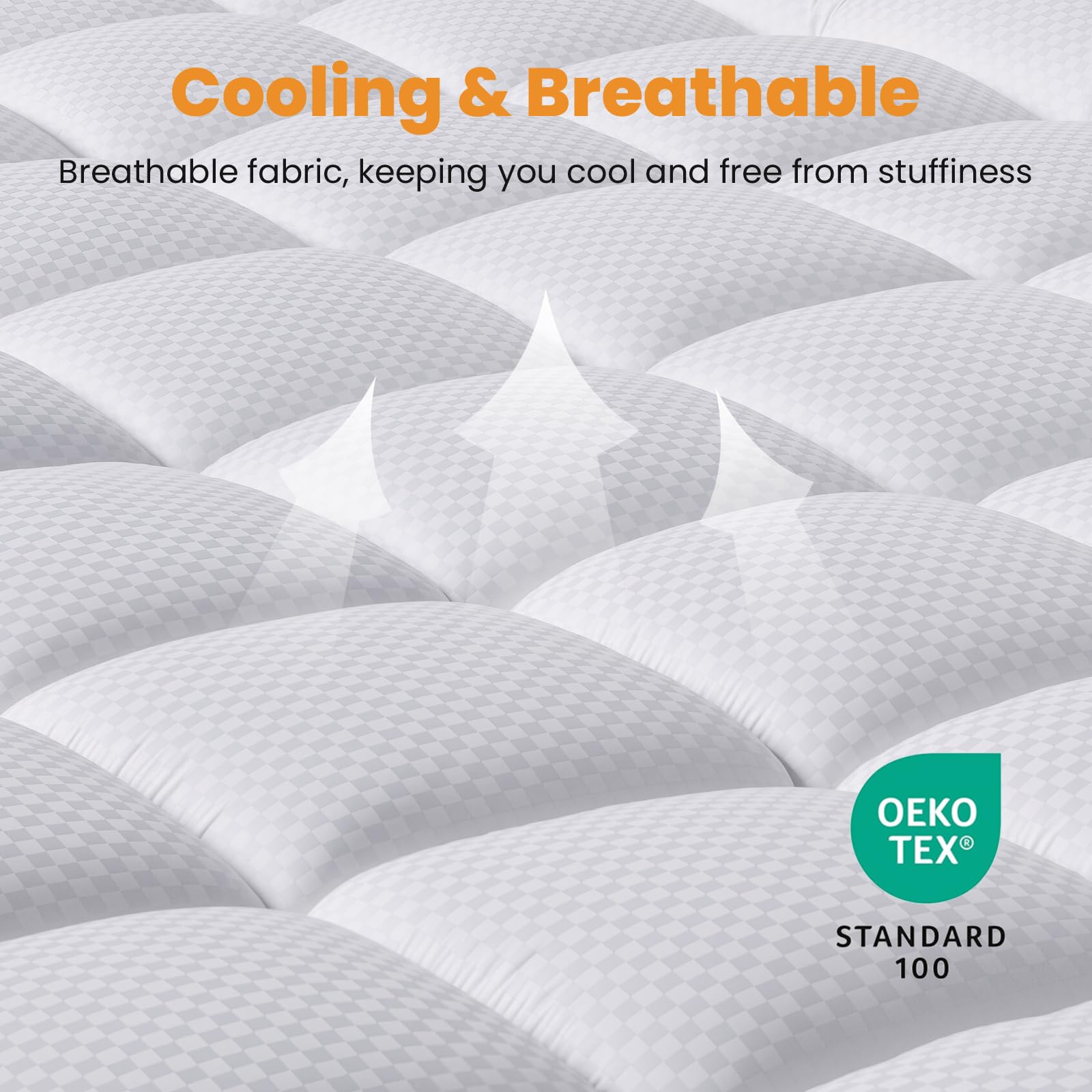 MATBEBY Twin XL Cooling Mattress Pad - Breathable Quilted Mattress Topper & Protector with 8-21