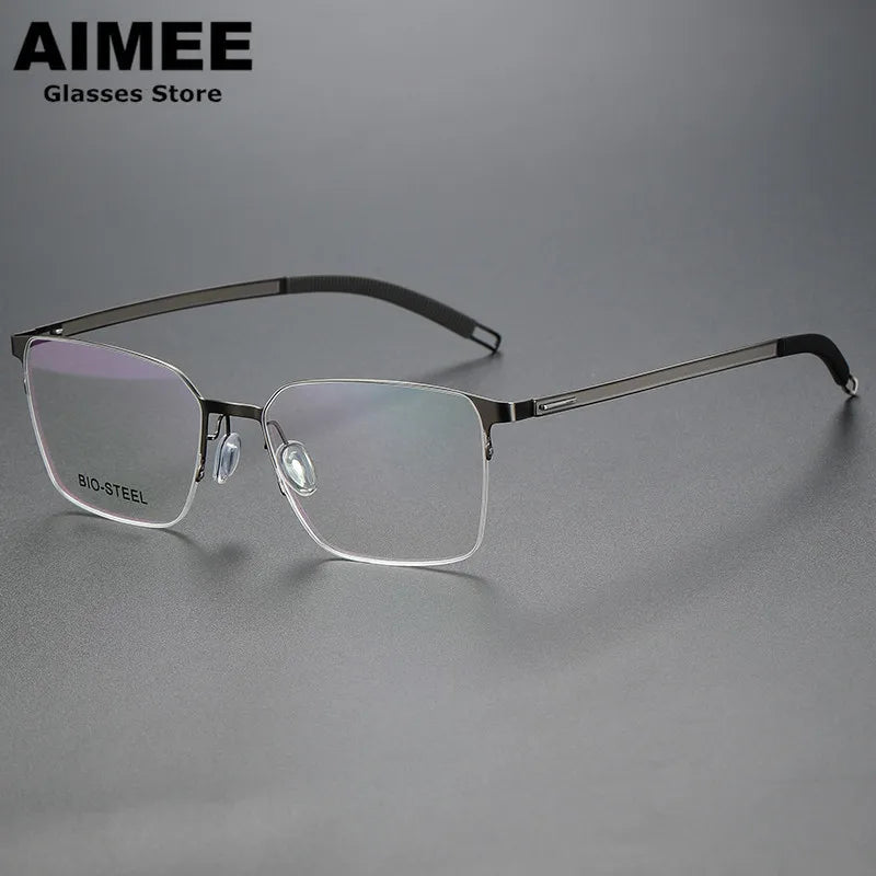 Aimee Women's Semi Rimless Square Titanium Eyeglasses Frame 942554 - Lightweight & Durable Glasses for Work, Reading & Fashion