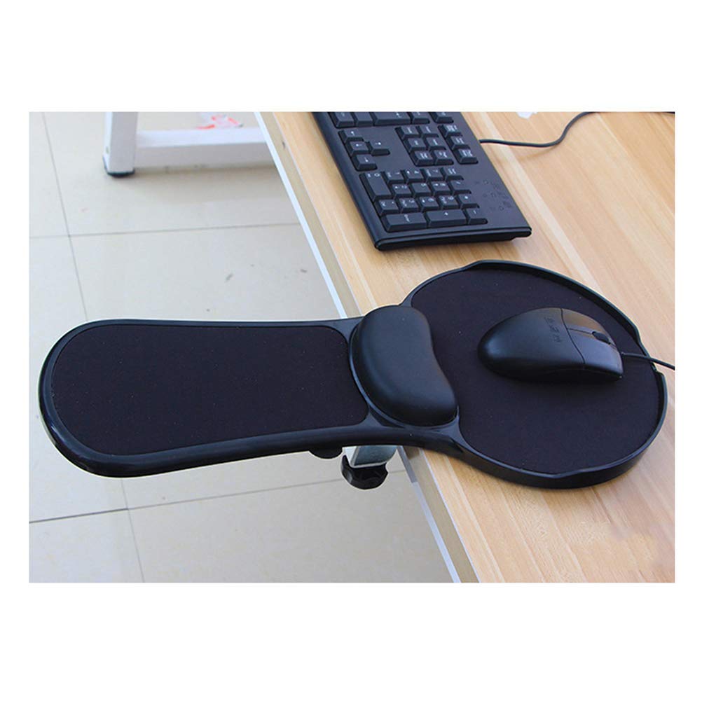 Premium Adjustable Computer Wrist Rest Arm Support - Ergonomic Dual Purpose Desk & Chair Attachment for Home & Office - Black Mouse Pad Desk Extender for Comfortable Typing & Gaming