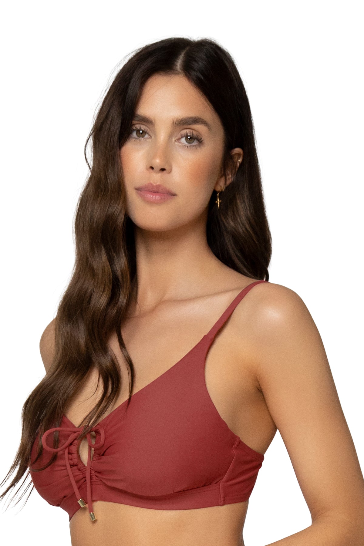 Kauai Keyhole Neckline Dress - Tuscan Red Flowy Maxi Dress for Women | Beach Wedding, Vacation, Summer Party Outfit