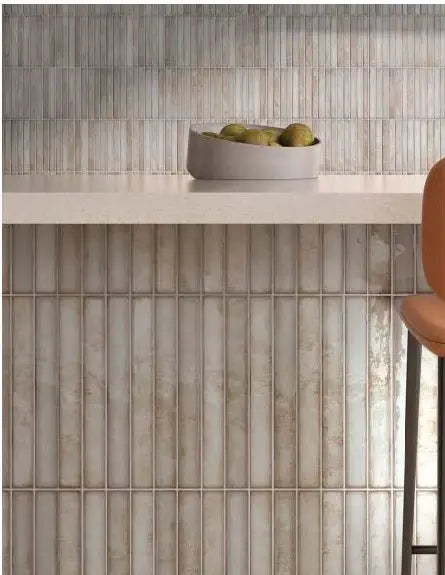 Spanish Brick Ceramic Tile - Vibrant Wall Design Options in Gray | Perfect for Kitchen Backsplash, Bathroom Accent Walls & Modern Interior Decor