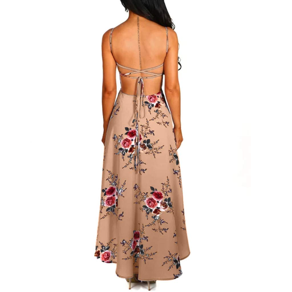 Aihihe Women's Spaghetti Strap Mini Swing Skater Dress - Backless Sleeveless High Low Cocktail Party Dress for Club, Night Out, Date Night & Summer Vacation