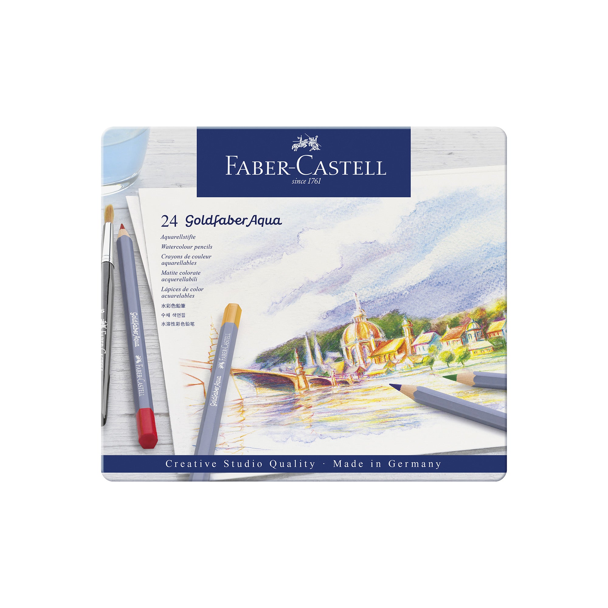 24 Pack Goldfaber Aqua Watercolor Pencils - Premium Artist Drawing & Painting Set for Sketching, Blending & Mixed Media Art - Perfect for Beginners & Professionals