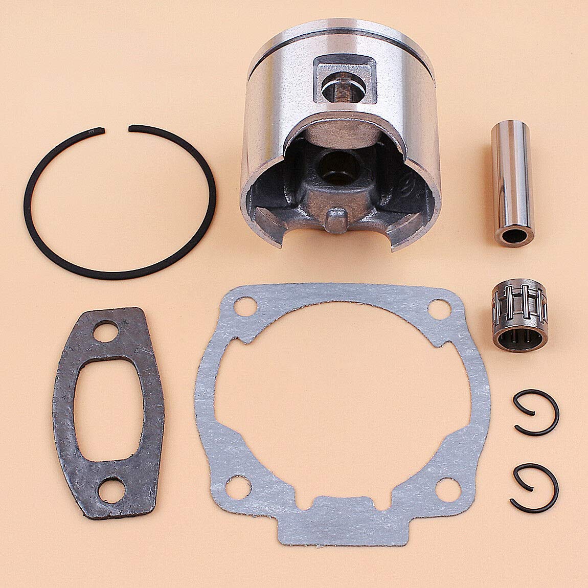 Husqvarna 55 Rancher 51 Chainsaw 46mm Piston Ring & Needle Cage Replacement Kit (Part #503608171) - Compatible with Chainsaw Repair & Maintenance