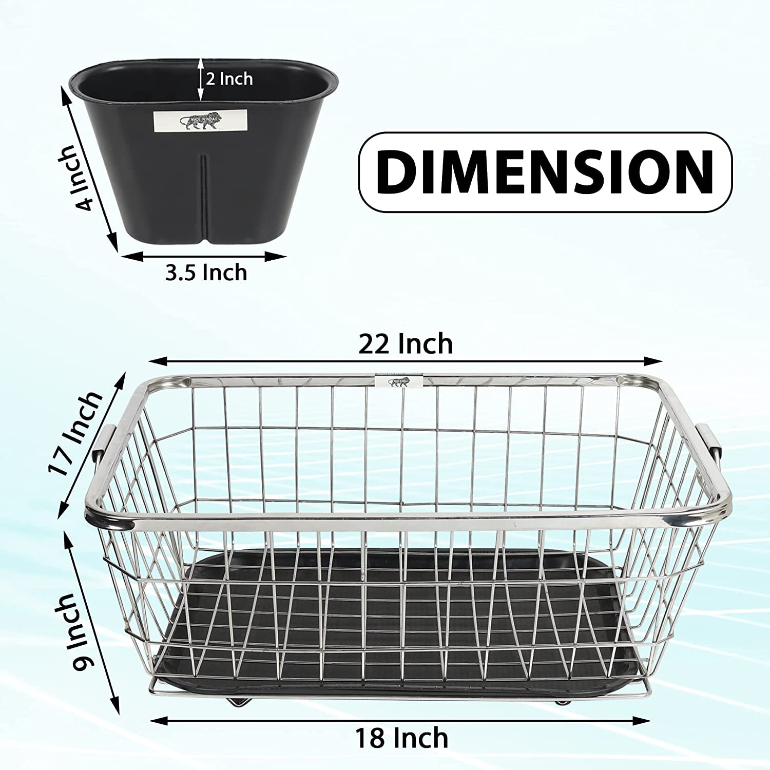Stainless Steel Dish Drainer with Tray & Spoon Holder - Space Saving Kitchen Organizer