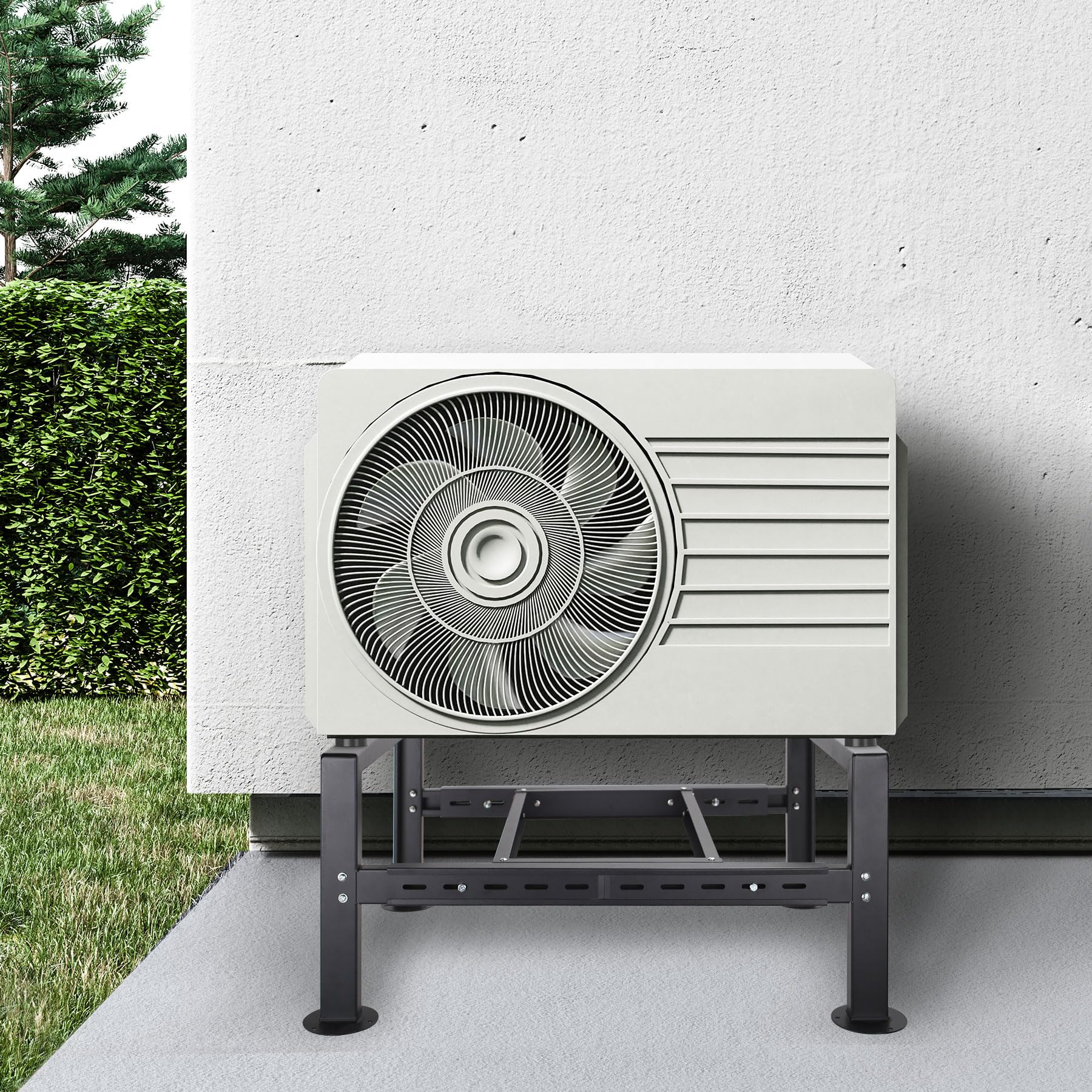 Heavy Duty Adjustable Mini Split AC Stand - 14in Height, 29.5-45.3in Length for 24000-60000 BTU Air Conditioners & Heat Pumps | Outdoor Condenser Support for Home & Commercial HVAC Systems