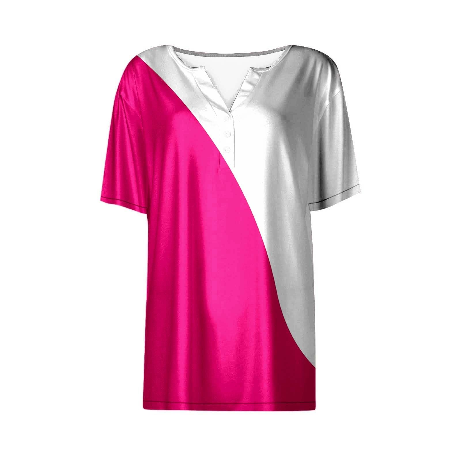 2024 Trendy Women's Summer Tops - V Neck Boho Short Sleeve Casual Tunic Shirts | Loose & Comfy Vacation Wear for Beach, Travel & Everyday Outfits