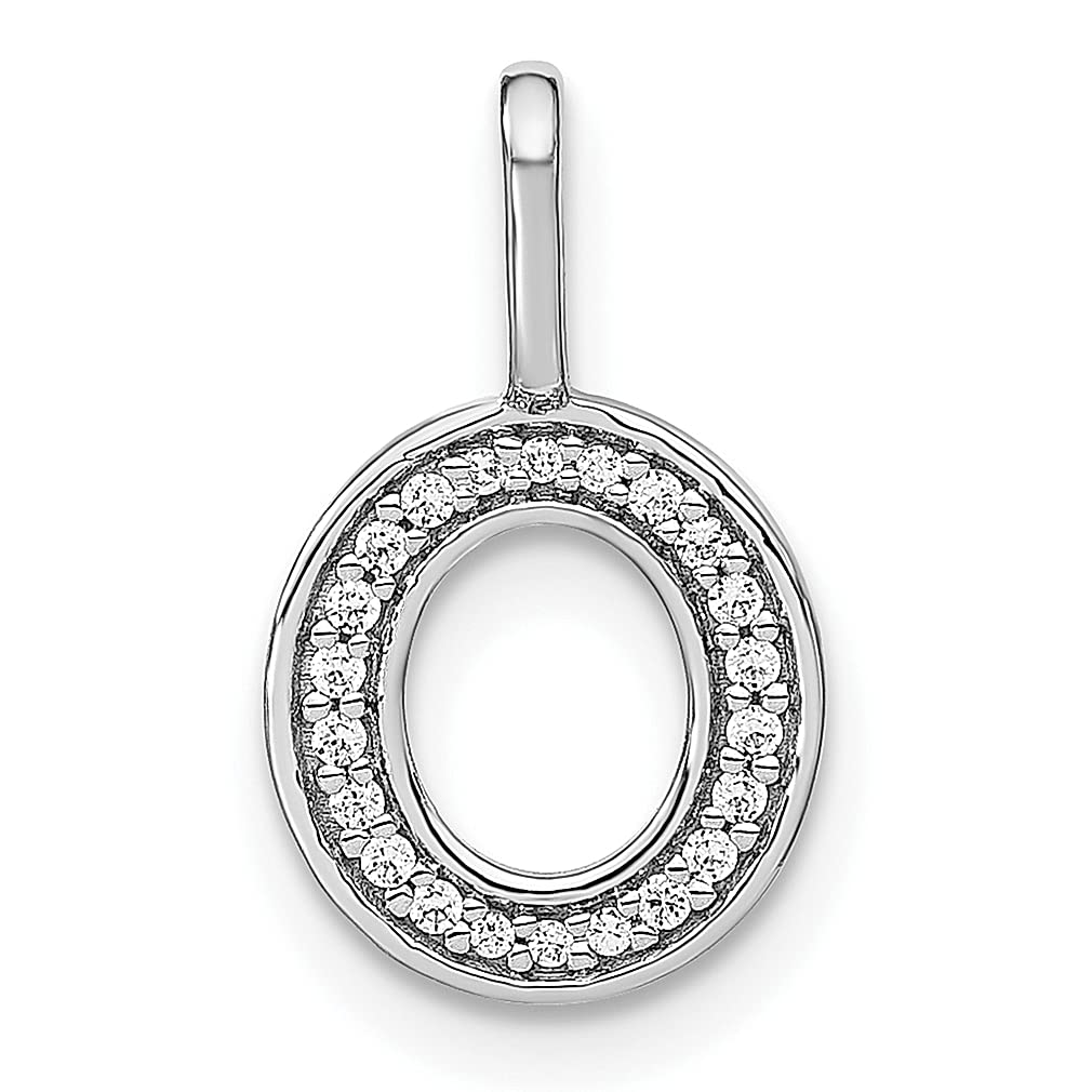 14K White Gold Diamond Lowercase Letter 