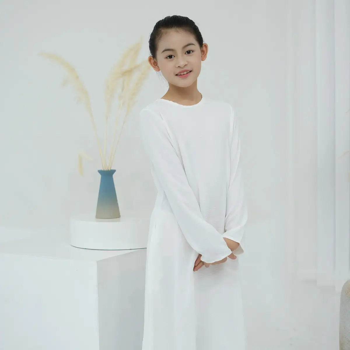 Middle Eastern Arab Girls' Abaya Inner Dress - Modest Underdress for Kids - Perfect for School, Prayer & Special Occasions