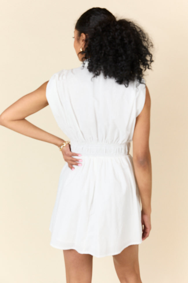 Simply Unforgettable White Collared Dress for Women - Elegant Office & Party Wear - Perfect for Work, Weddings & Special Occasions