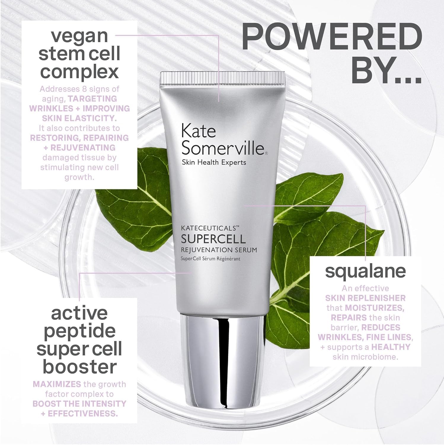 Kate Somerville Barrier-Building Power Pair - Goat Milk Moisturizing Cleanser (4oz) & KateCeuticals® SuperCell Rejuvenating Peptide Serum (1oz) | Hydrating Skincare Set for Dry, Sensitive Skin | Morning & Night Routine Essentials