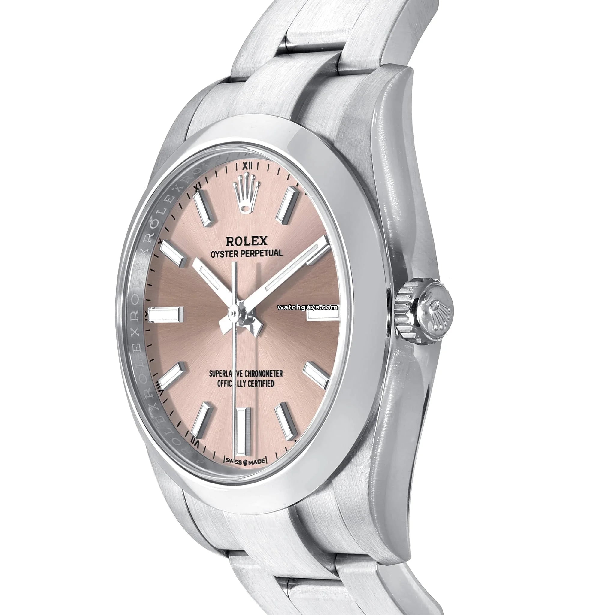 Authentic Rolex Oyster Perpetual 124200 Watch - 34mm Pink Dial Stainless Steel Luxury Timepiece for Men & Women | Perfect for Business Meetings, Formal Events & Everyday Wear
