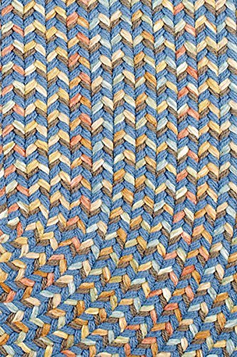 Super Soft Confetti Braided Traditional Runner Rug - Marina Blue, 2'x6' Non-Slip Area Rug for Hallway, Kitchen & Entryway Decor