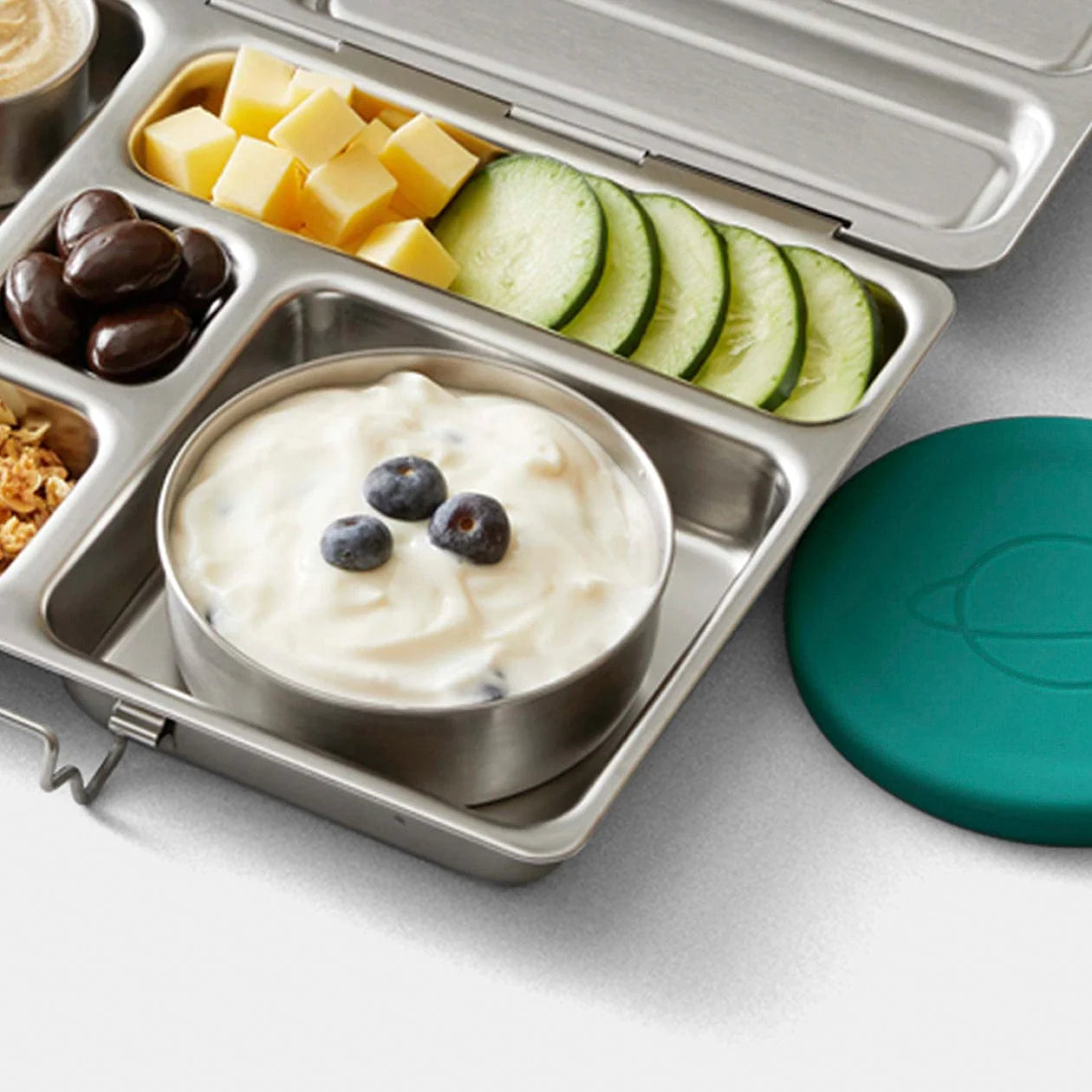 PlanetBox Round Big Dipper Stainless Steel Lunch Box for Kids - Eco-Friendly, BPA-Free Food Container for School, Picnics & Outdoor Adventures