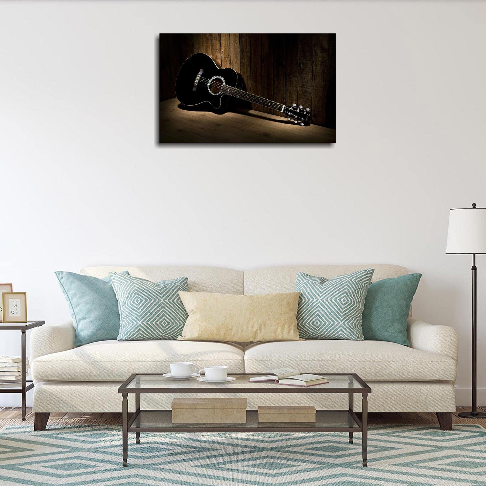 42x24 Inch Framed Guitar Canvas Wall Art - Music Themed Poster Print for Living Room, Bedroom Decor - Perfect for Music Lovers & Home Office Decoration
