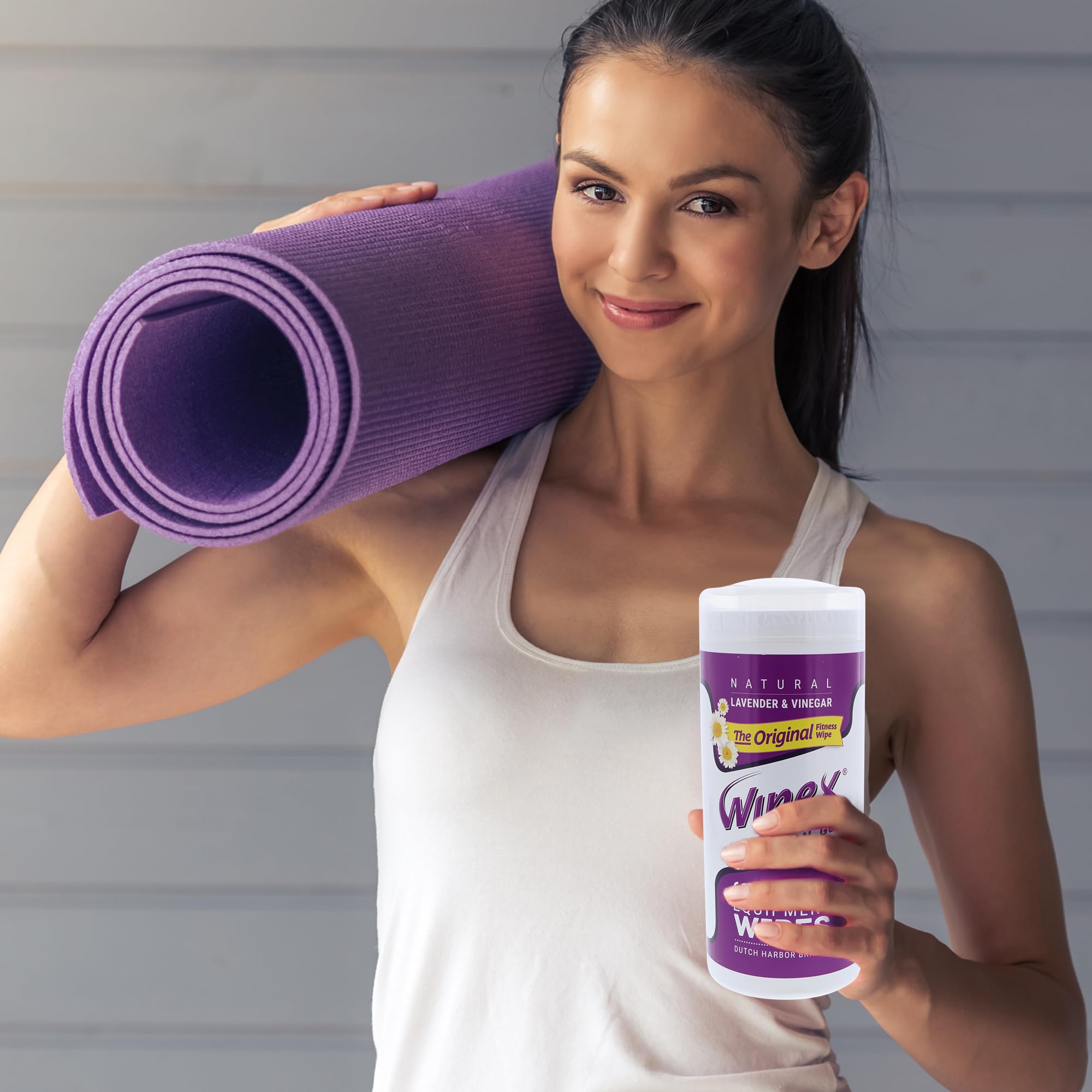 Wipex Original Plant-Based Gym Wipes - No-Lint Fitness Equipment Cleaner for Yoga Mats, Peloton Bikes & Workout Gear with Lavender & Vinegar (50 Count) | Perfect for Home Gyms, Studios & Post-Workout Cleaning