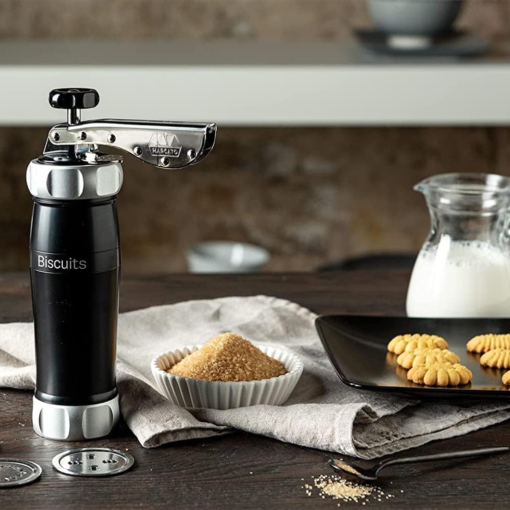 Marcato Biscotti Maker - Premium Anodized Aluminum Cookie Press for Italian Biscotti Baking - Perfect for Holiday Gifts, Coffee Pairings & Italian Dessert Making