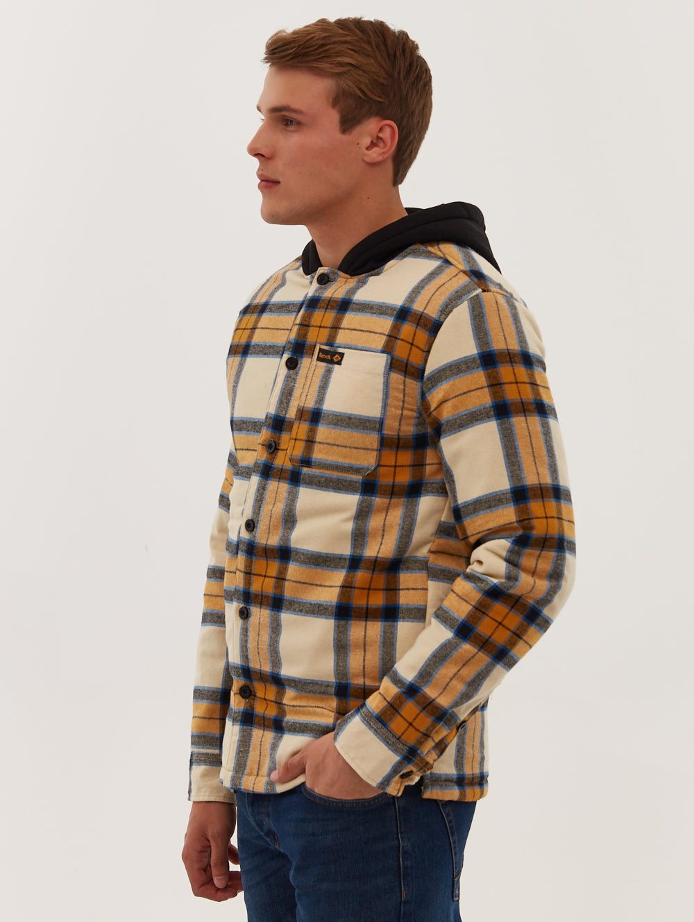 Sinatra Hooded Flannel Check Shirt for Men - Soft Plaid Long Sleeve Shirt with Hood - Perfect for Outdoor Camping, Hiking & Casual Wear
