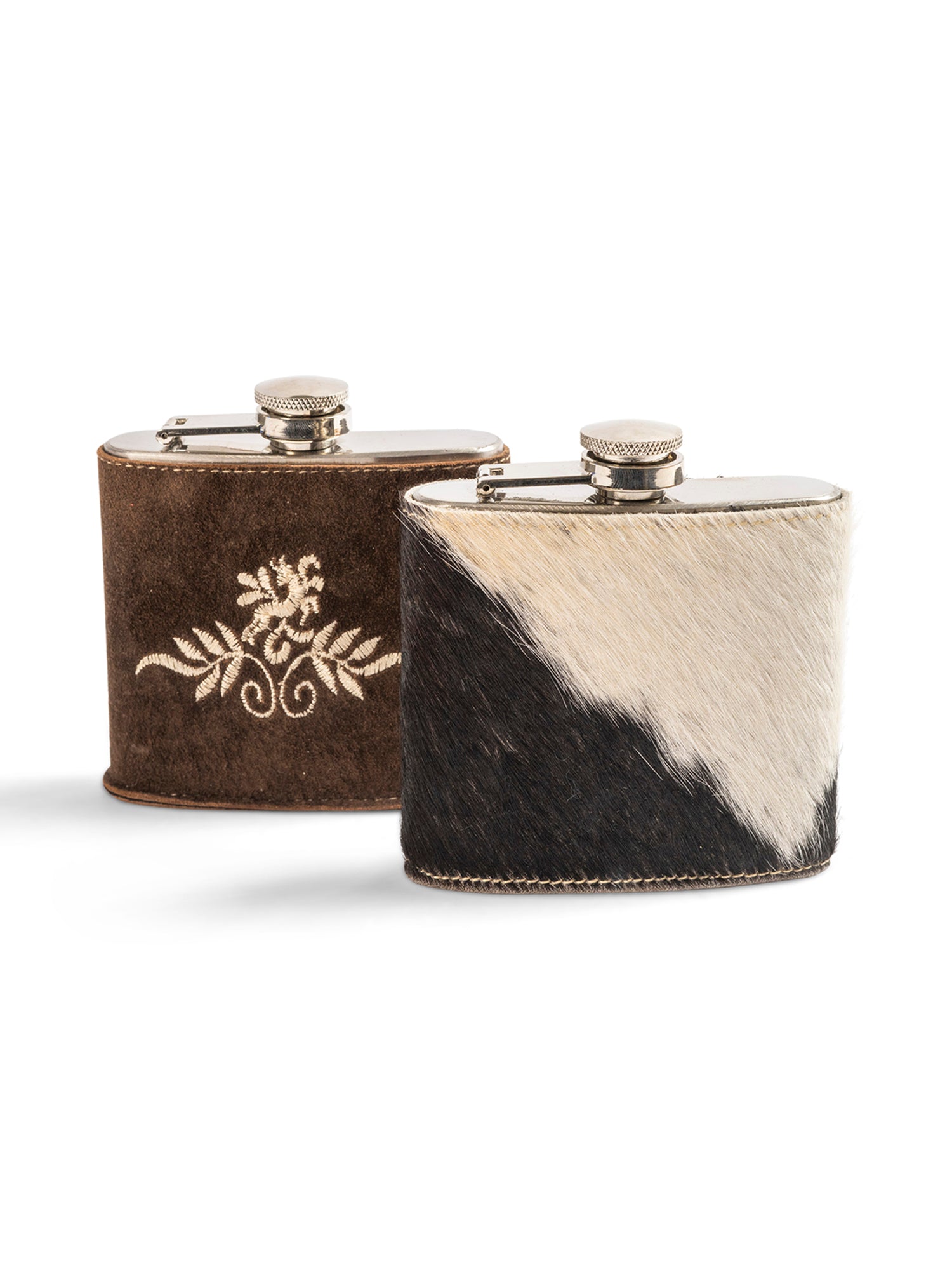 Premium Genuine Cowhide Leather Flask 940 0089 - Elegant Whiskey Liquor Flask for Outdoor Adventures, Camping & Gifts