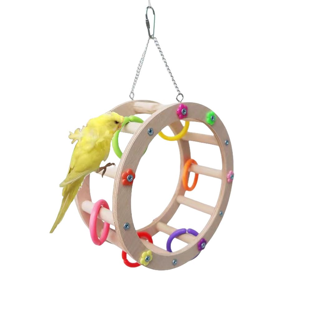 Leheybia 1PC Parrot Toy - Rotating Ferris Wheel Perch & Swing for Small Birds | Fun Exercise & Entertainment for Cockatiels, Lovebirds, Parakeets | Perfect for Cage Play & Mental Stimulation