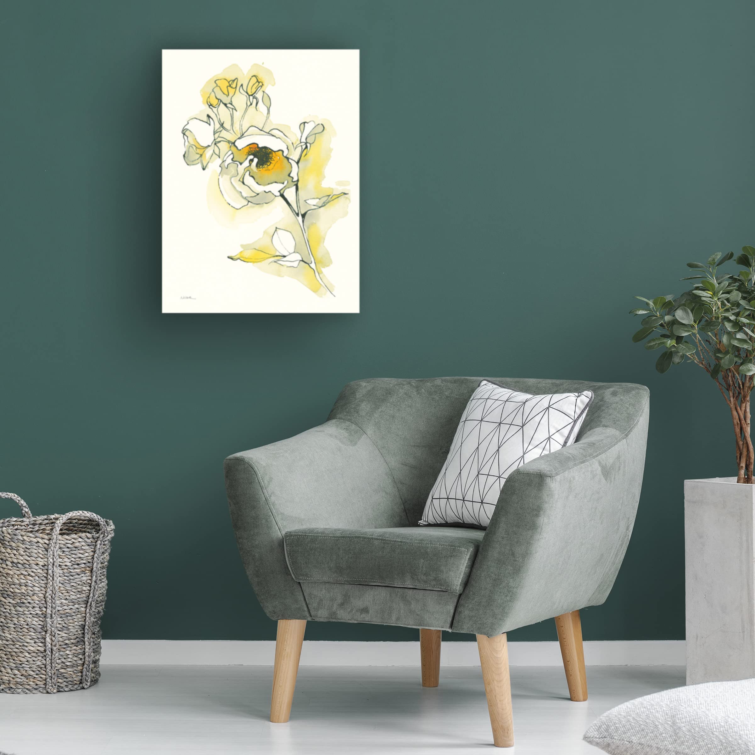 Shirley Novak 'Carols Roses IV' Floral Canvas Wall Art - Handmade Oil Painting Reproduction for Living Room, Bedroom & Office Decor