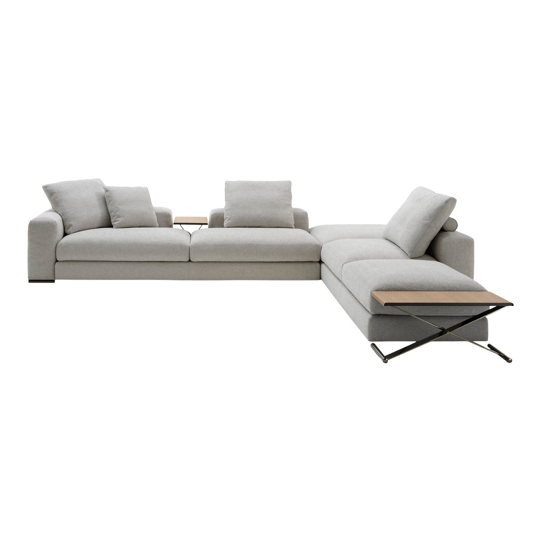 Ananta L-Shaped Sectional Sofa with 2 Side Tables - Modern Living Room Furniture for Small Spaces & Apartments