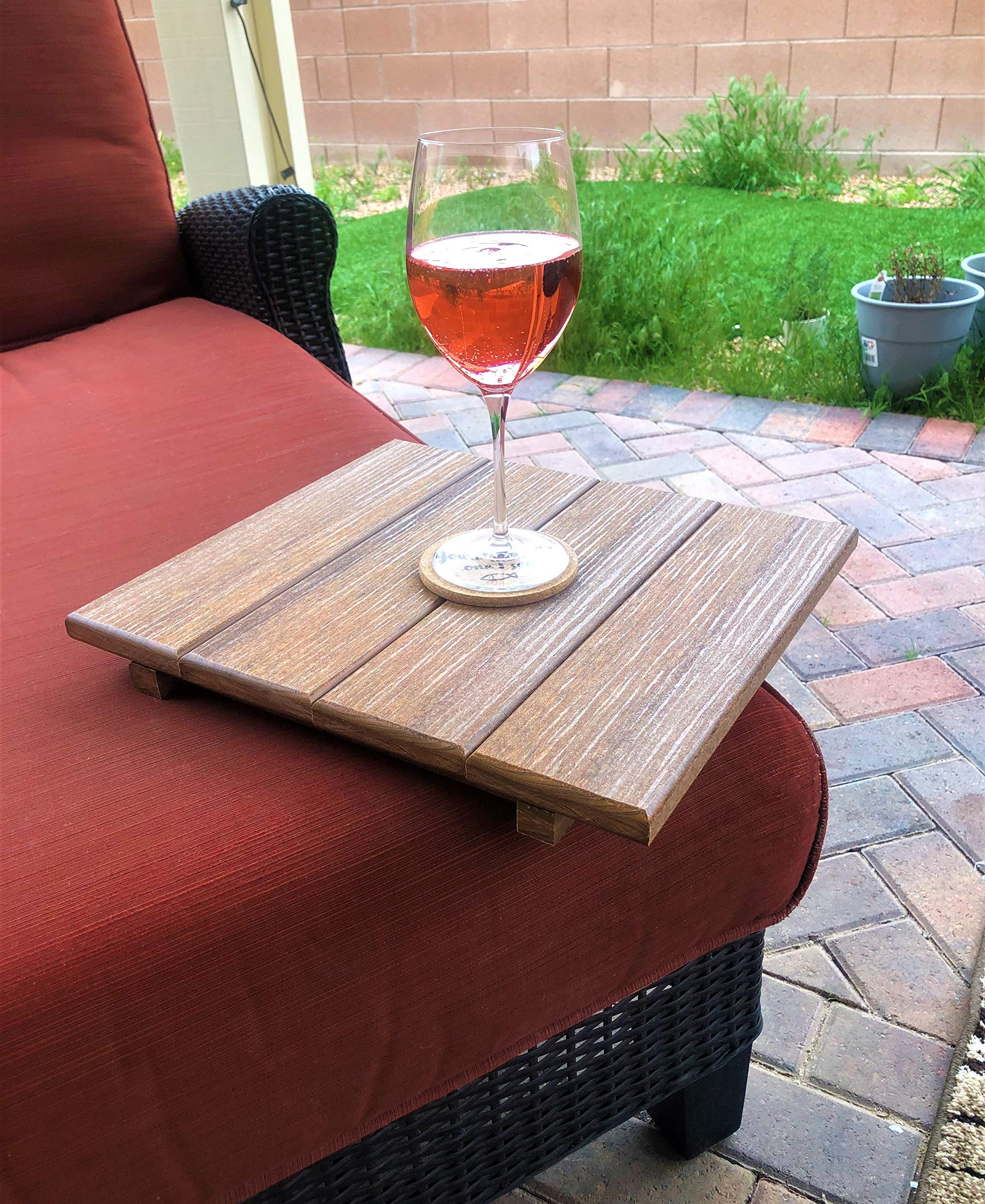 Original Poly Folding End Table with Removable Tray - 21 x 14 Inch Compact Side Table - Mahogany Wood Grain Finish - Perfect for Small Spaces, Patio, Dorm Room or RV