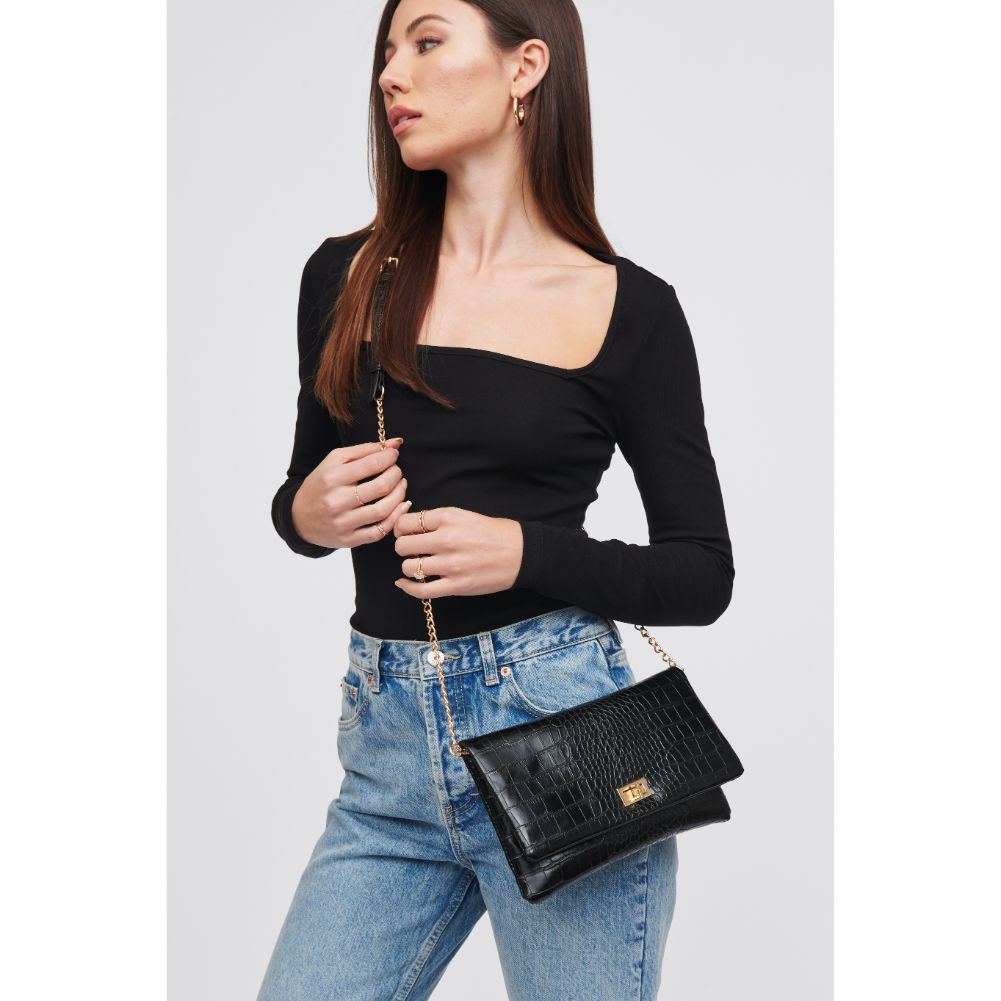Rykard Crocodile Leather Clutch Purse for Women - Stylish & Elegant Handbag for Evening Parties, Weddings, and Special Occasions